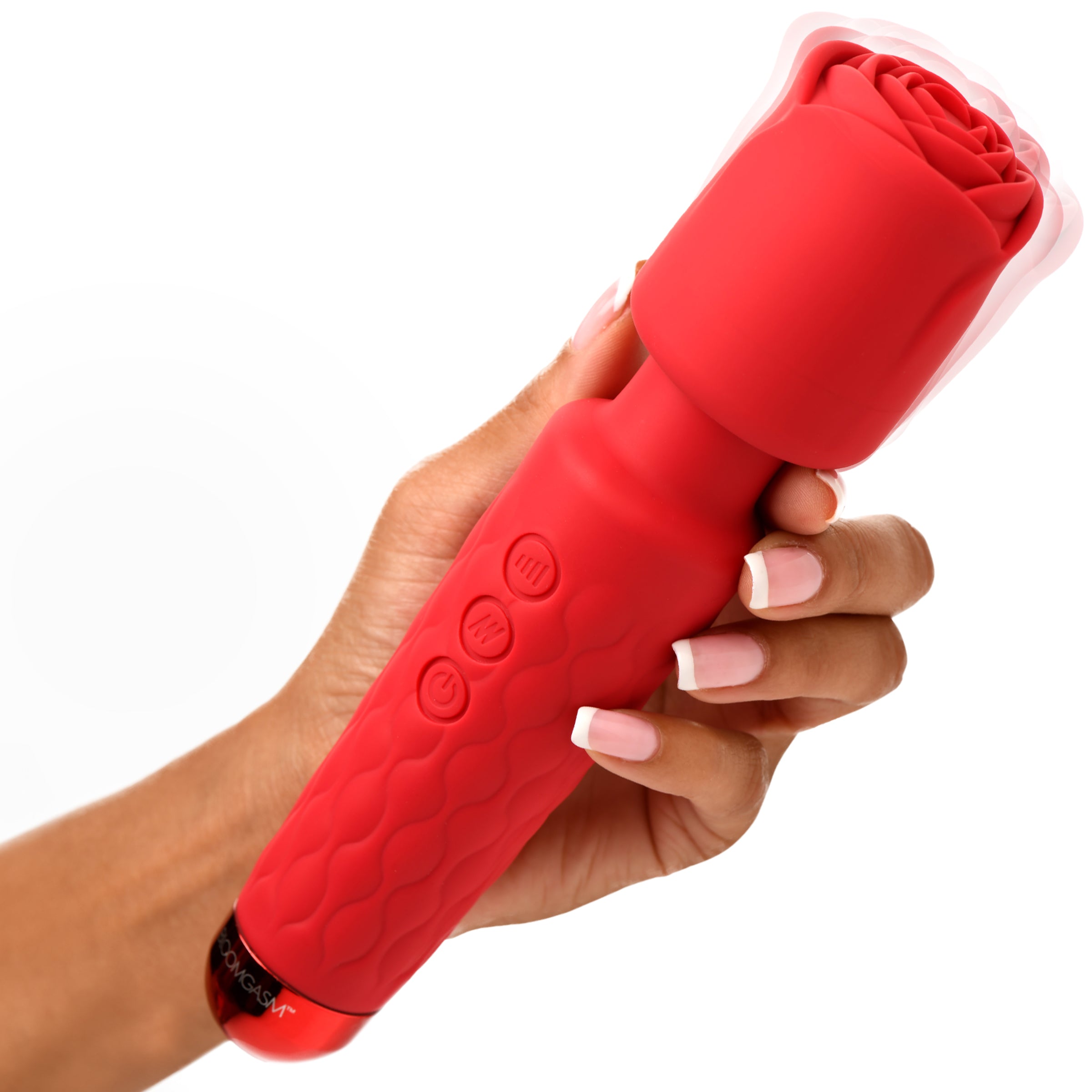Bloomgasm Deluxe Silicone Rose Wand Red
