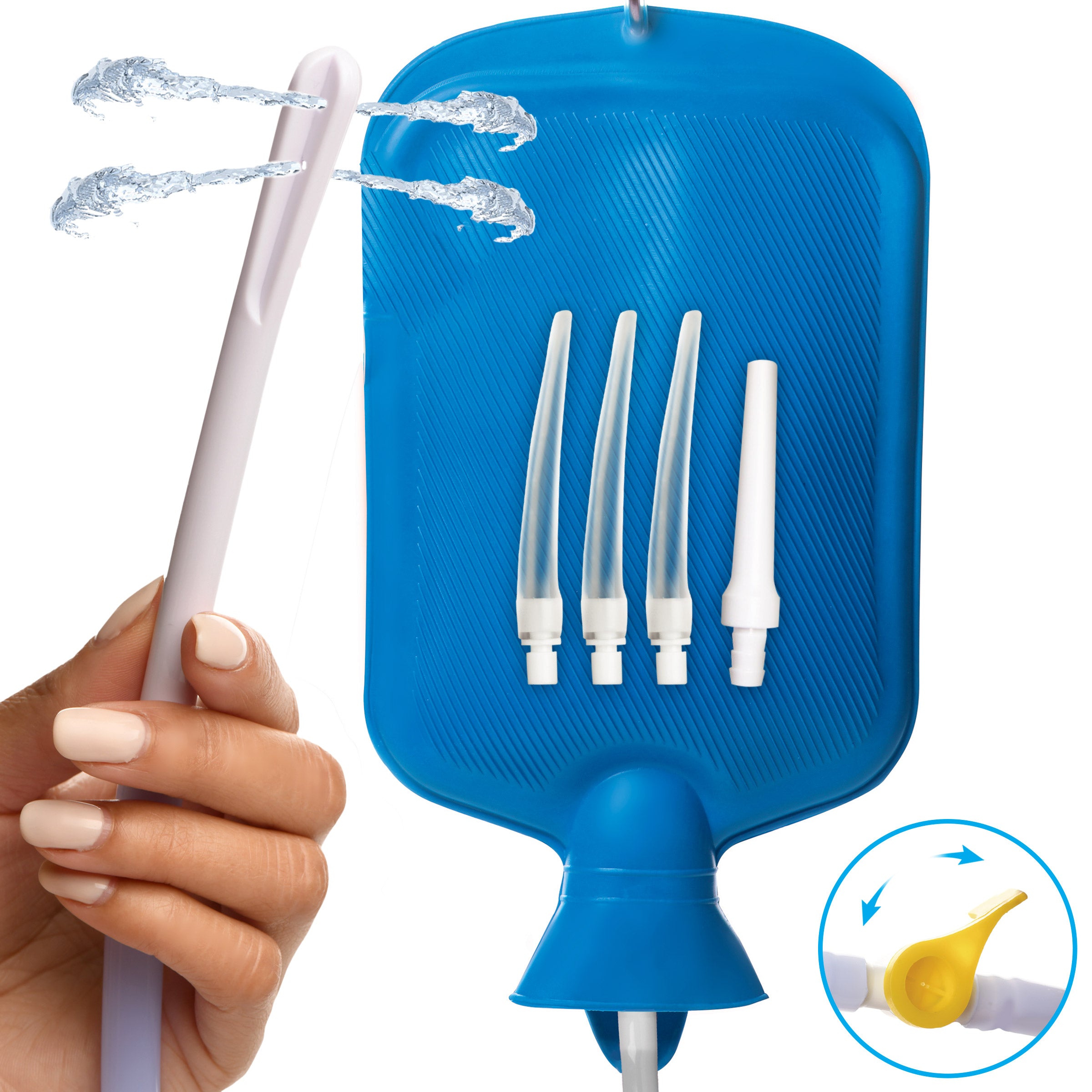 CleanStream Deluxe Shower Enema Kit with 5 Tips Blue