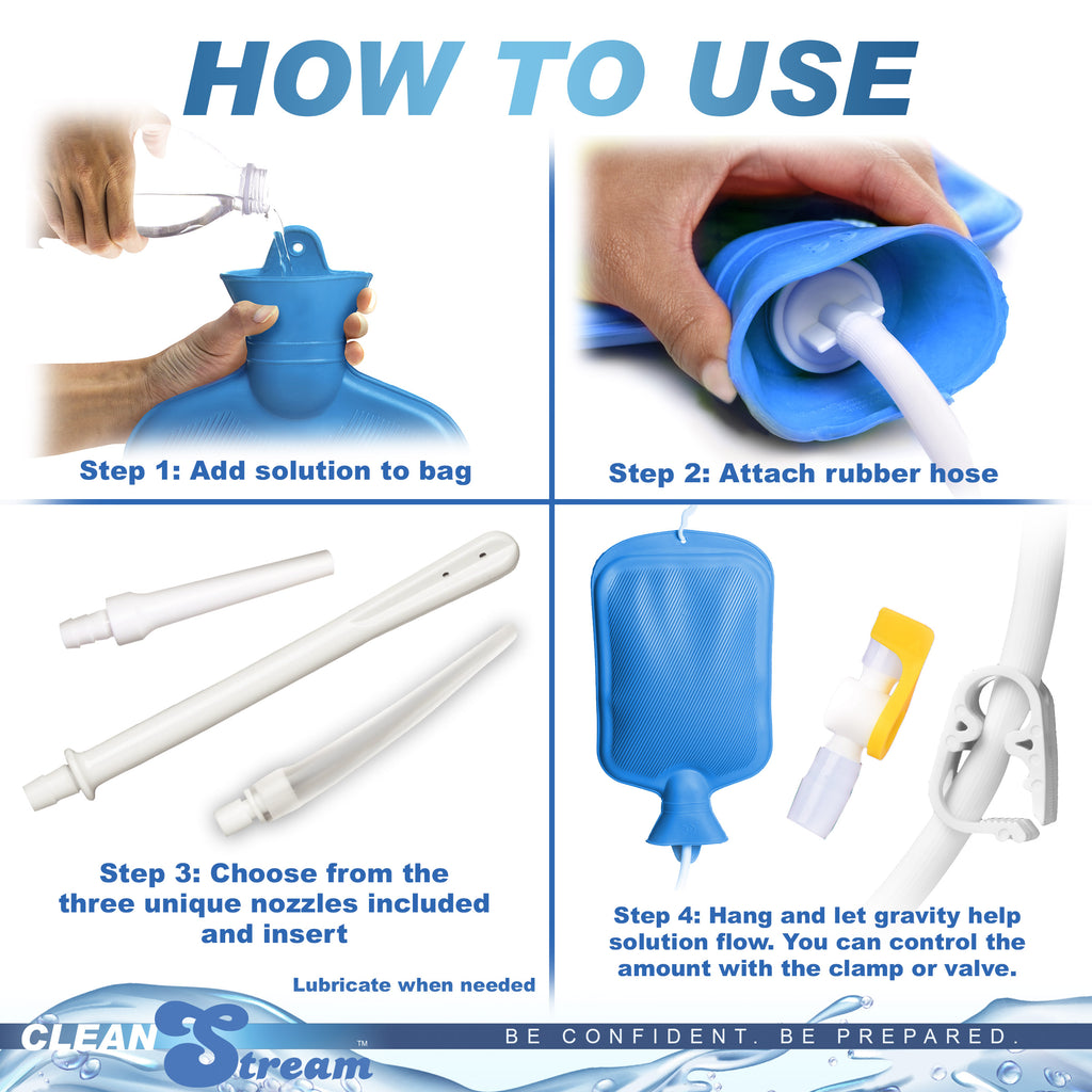 CleanStream Deluxe Shower Enema Kit with 5 Tips Blue
