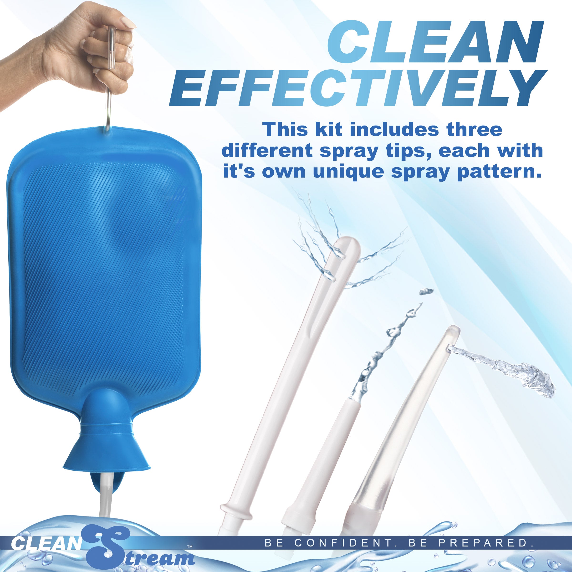 CleanStream Deluxe Shower Enema Kit with 5 Tips Blue