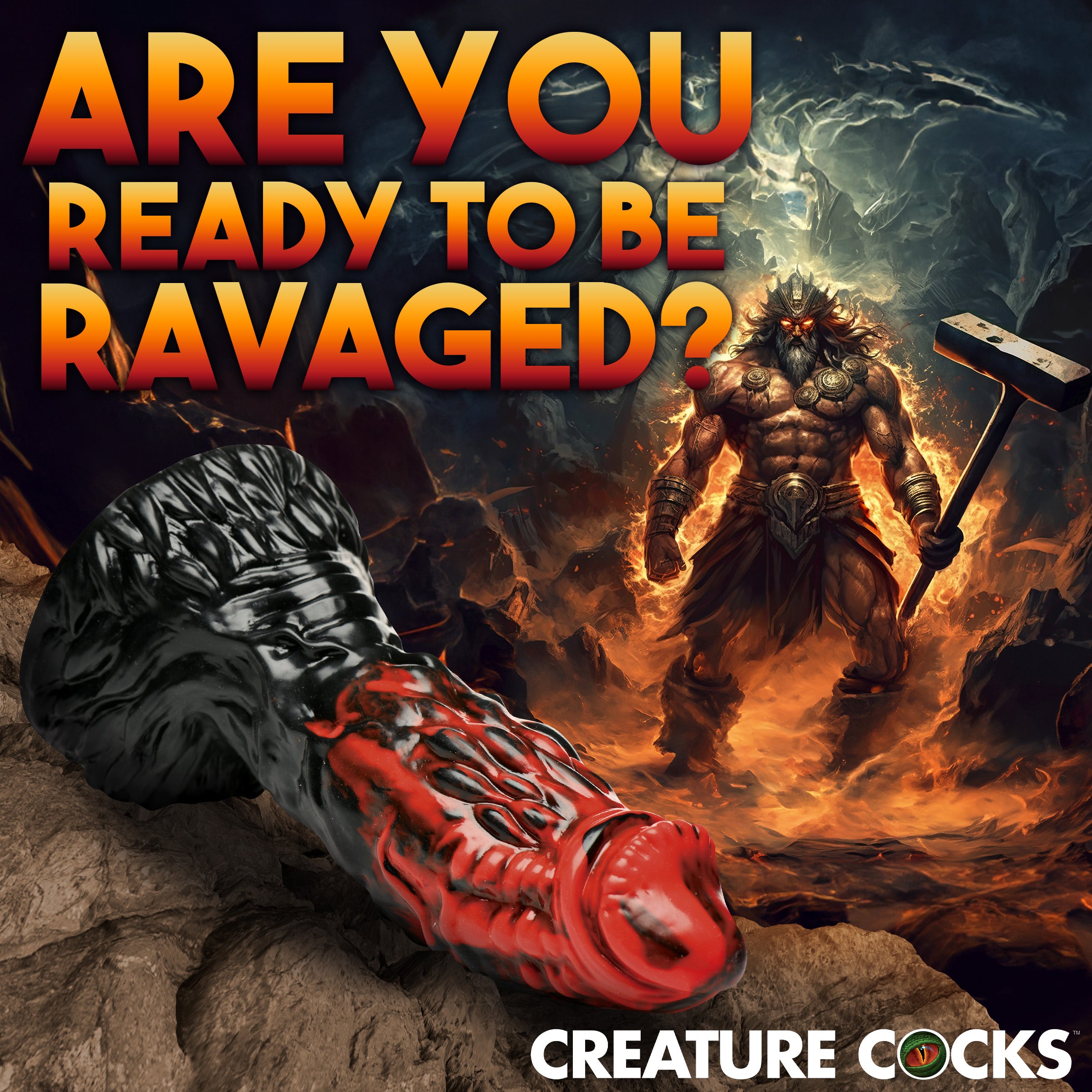 Creature Cocks Vulcan Silicone Dildo Red