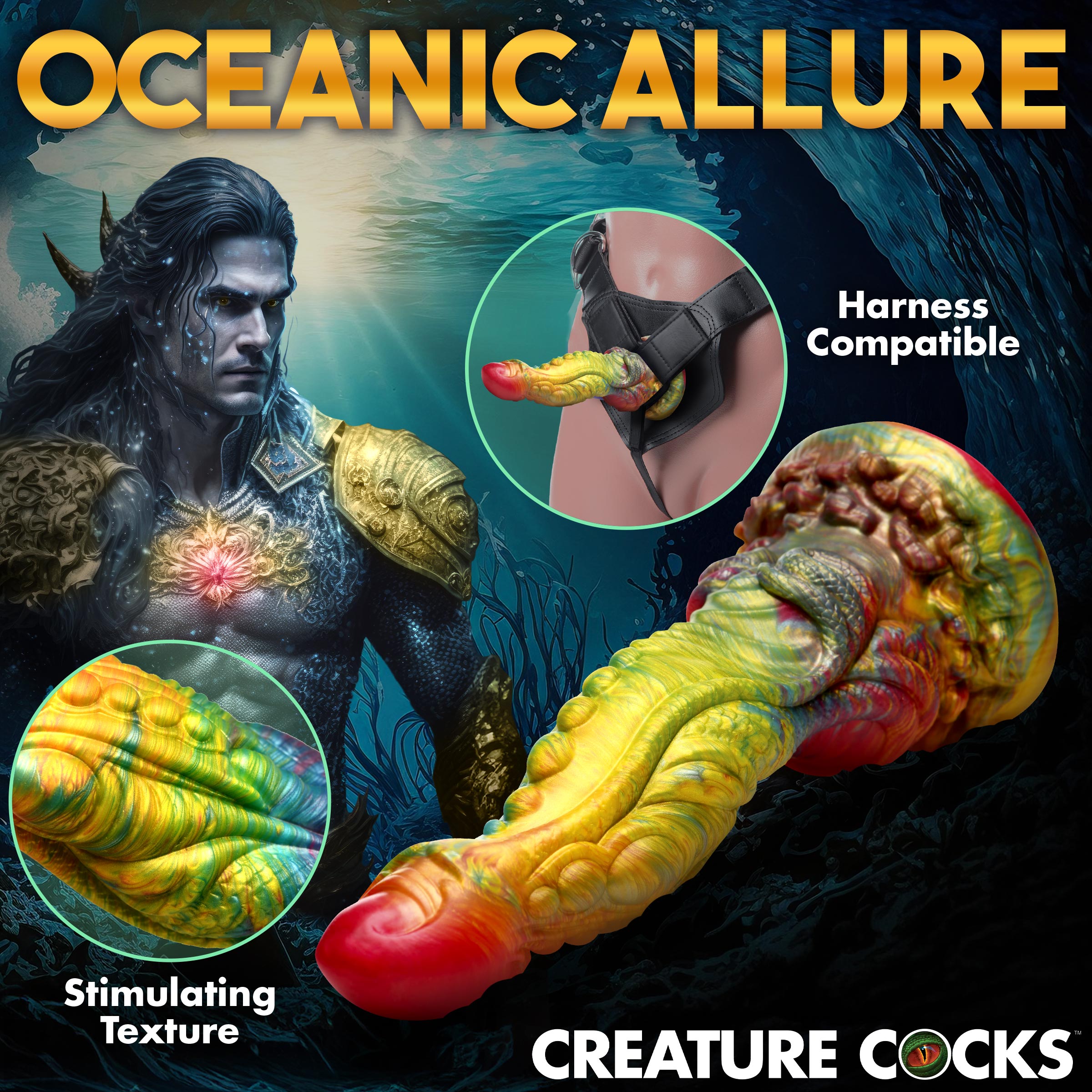 Creature Cocks Majestic Merman Silicone Dildo Multi