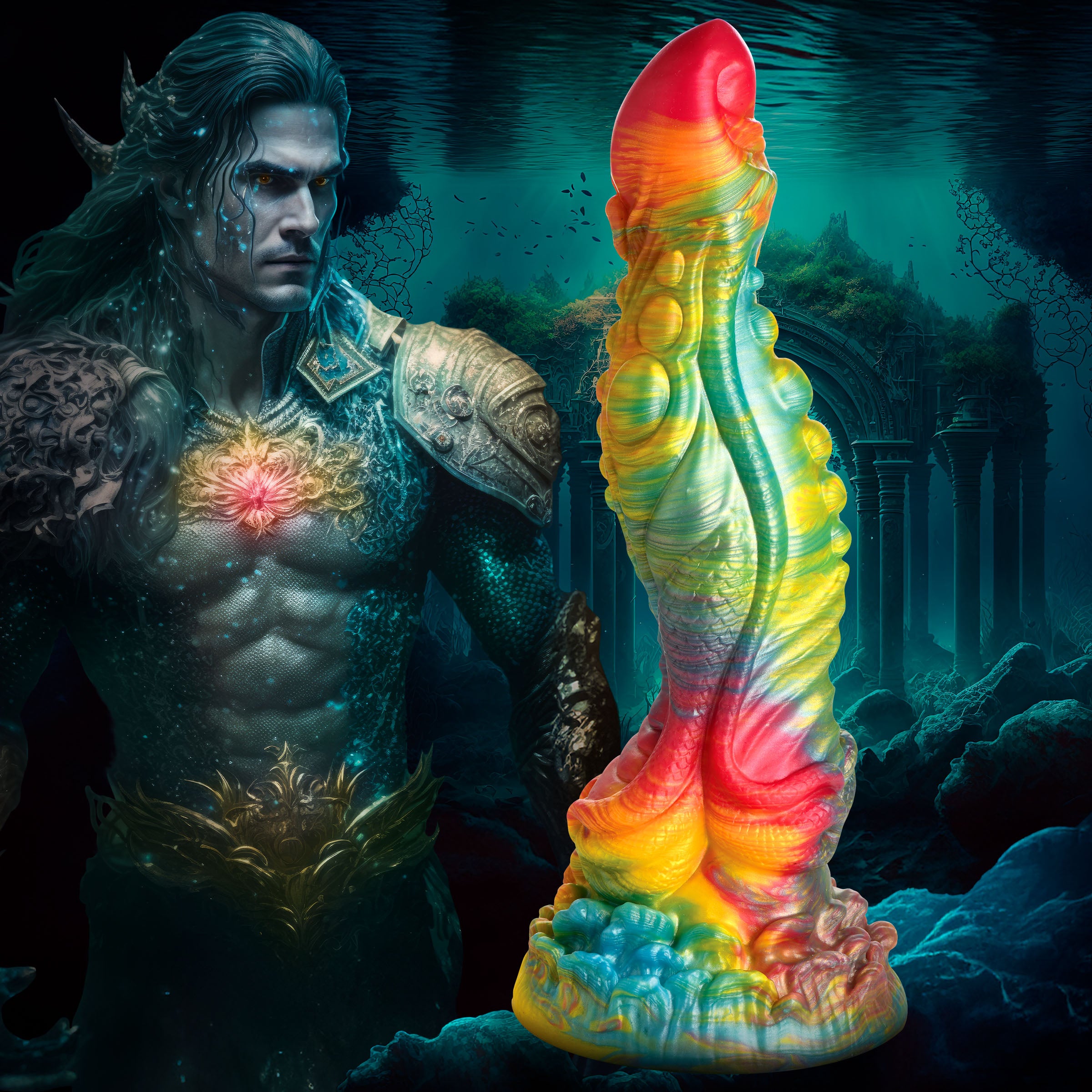 Creature Cocks Majestic Merman Silicone Dildo Multi