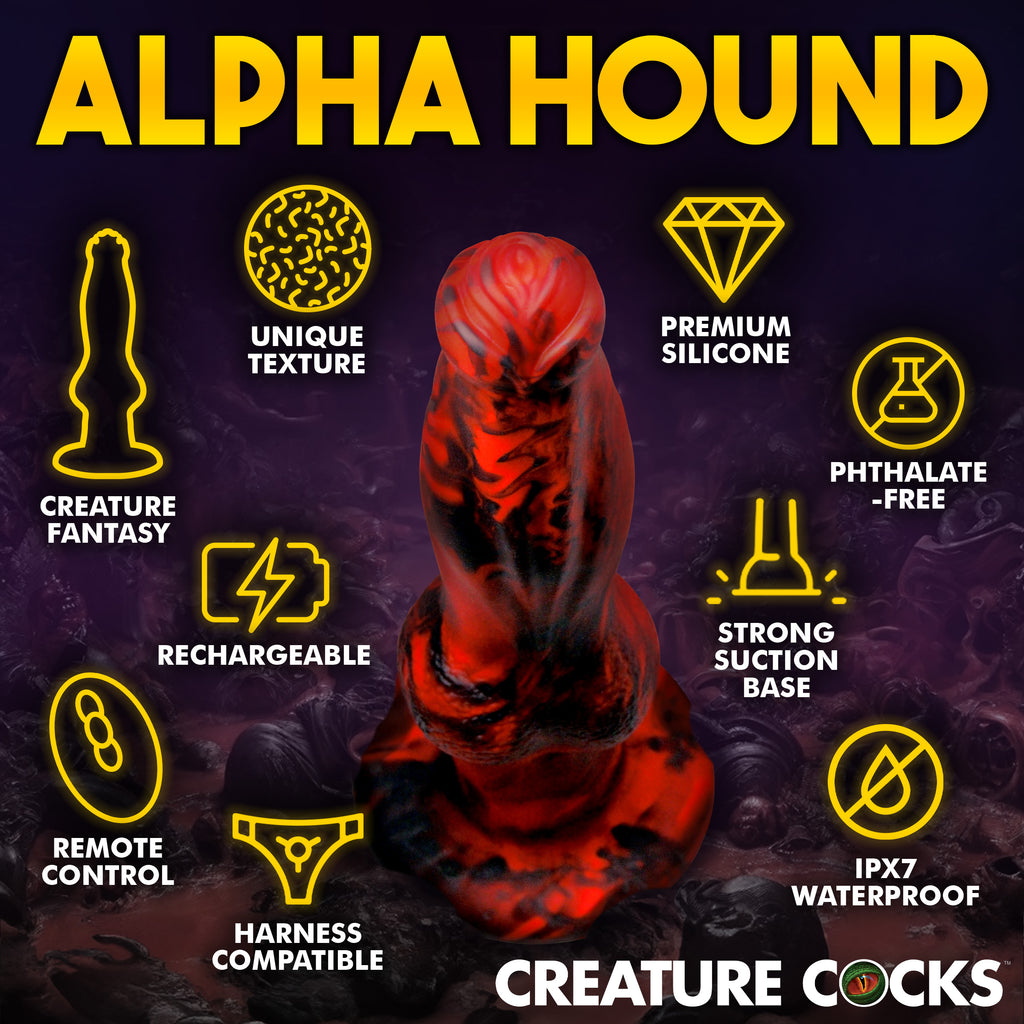 Creature Cocks Hell Wolf Thrusting and Vibrating Silicone Dildo Red