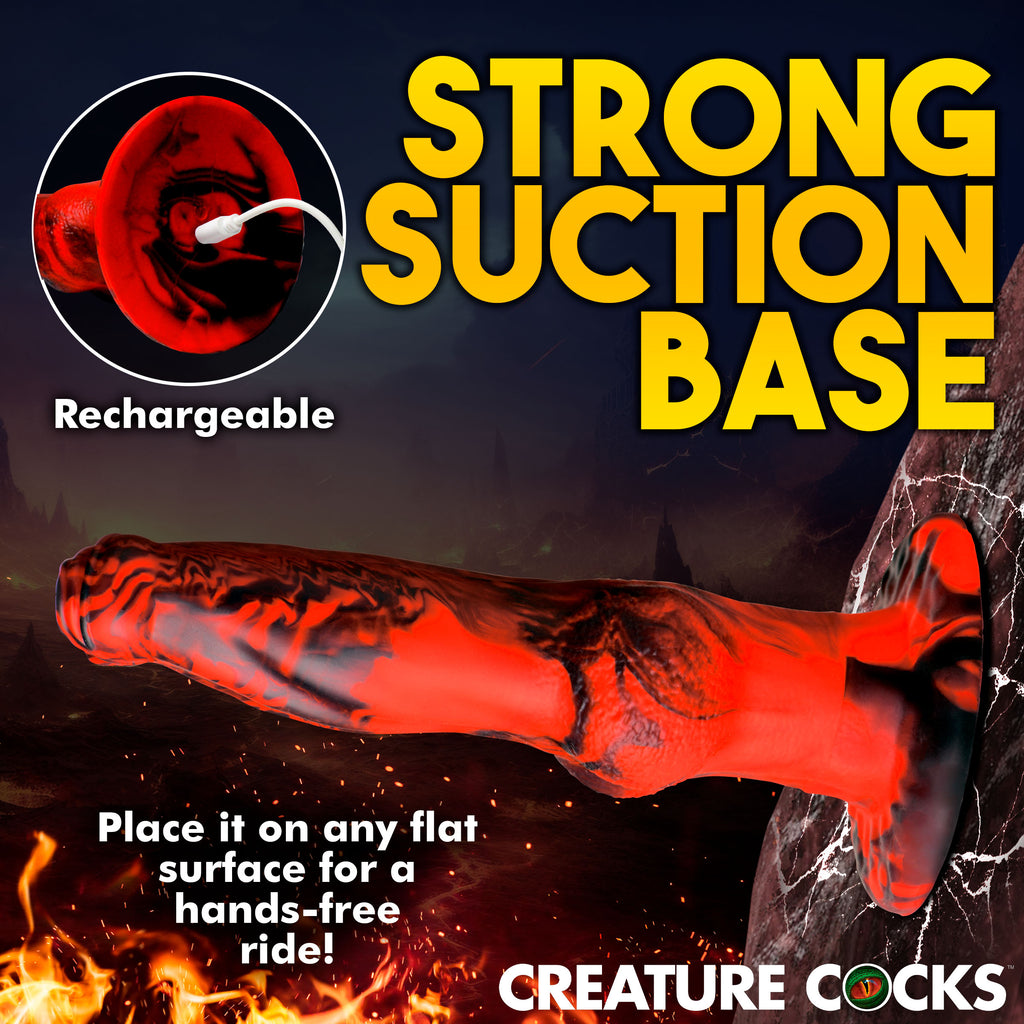 Creature Cocks Hell Wolf Thrusting and Vibrating Silicone Dildo Red