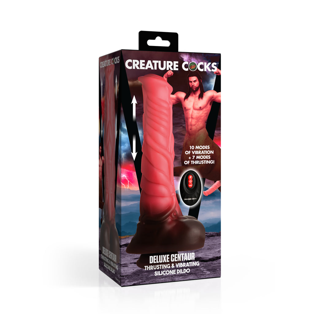 Creature Cocks Deluxe Centaur Thrusting & Vibrating Silicone Dildo Multi