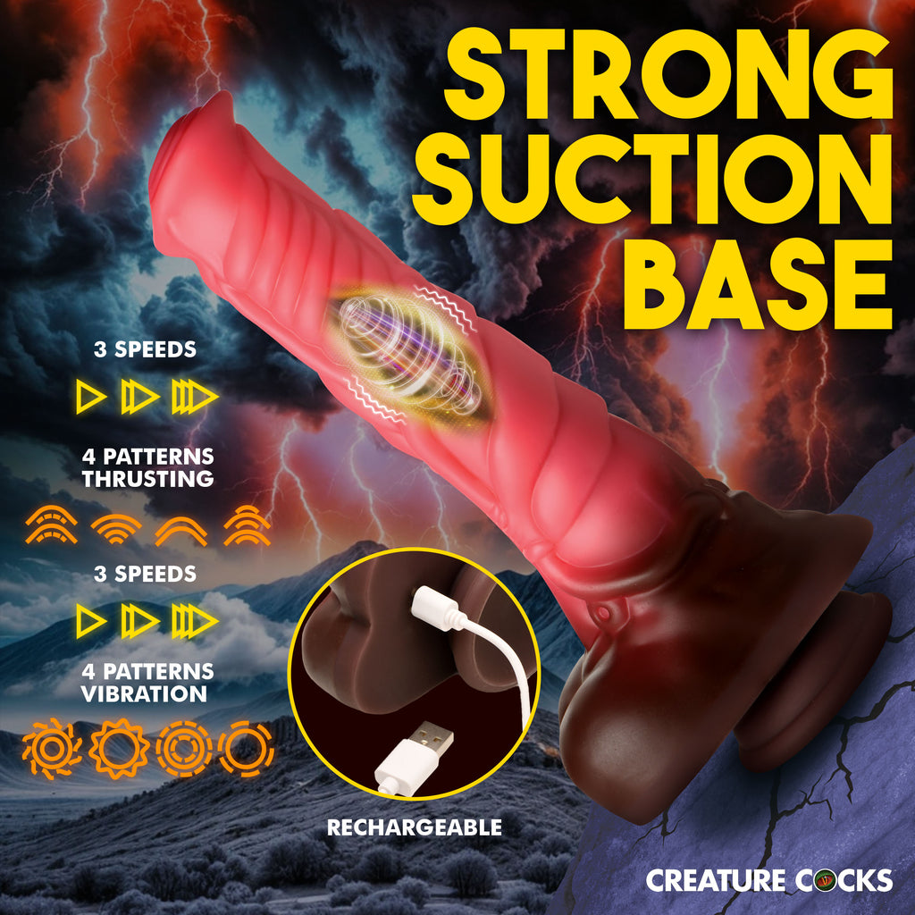 Creature Cocks Deluxe Centaur Thrusting & Vibrating Silicone Dildo Multi