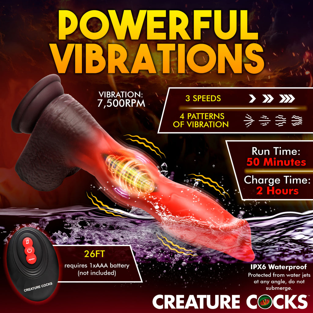 Creature Cocks Ramming Hound Thrusting & Vibrating Silicone Dildo Red