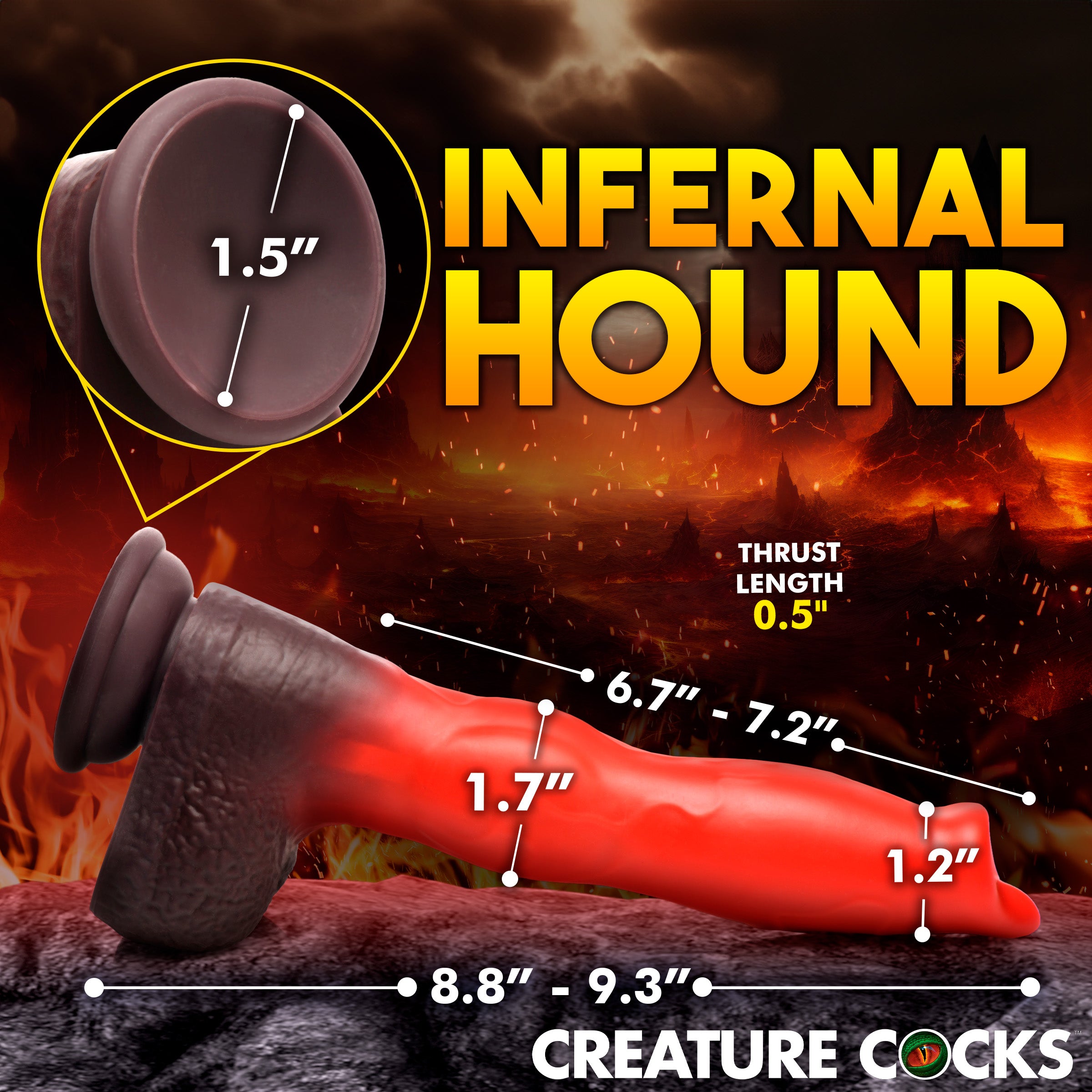 Creature Cocks Ramming Hound Thrusting & Vibrating Silicone Dildo Red