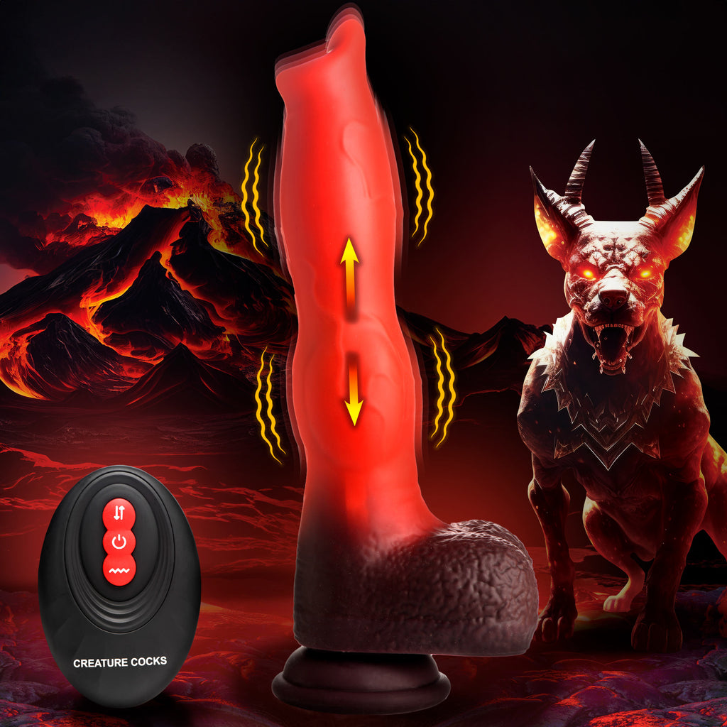 Creature Cocks Ramming Hound Thrusting & Vibrating Silicone Dildo Red