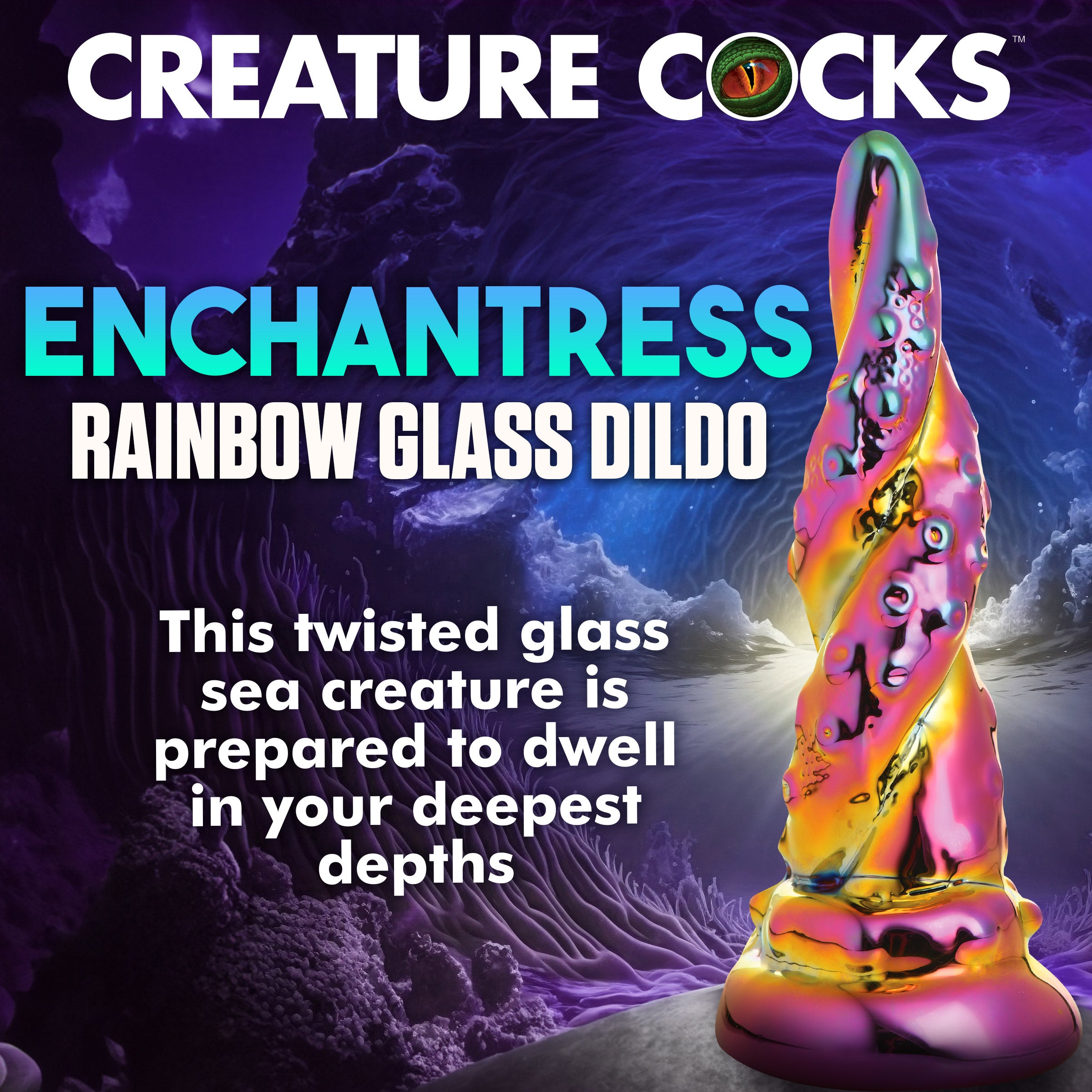 Creature Cocks Enchantress Rainbow Glass Dildo Multi