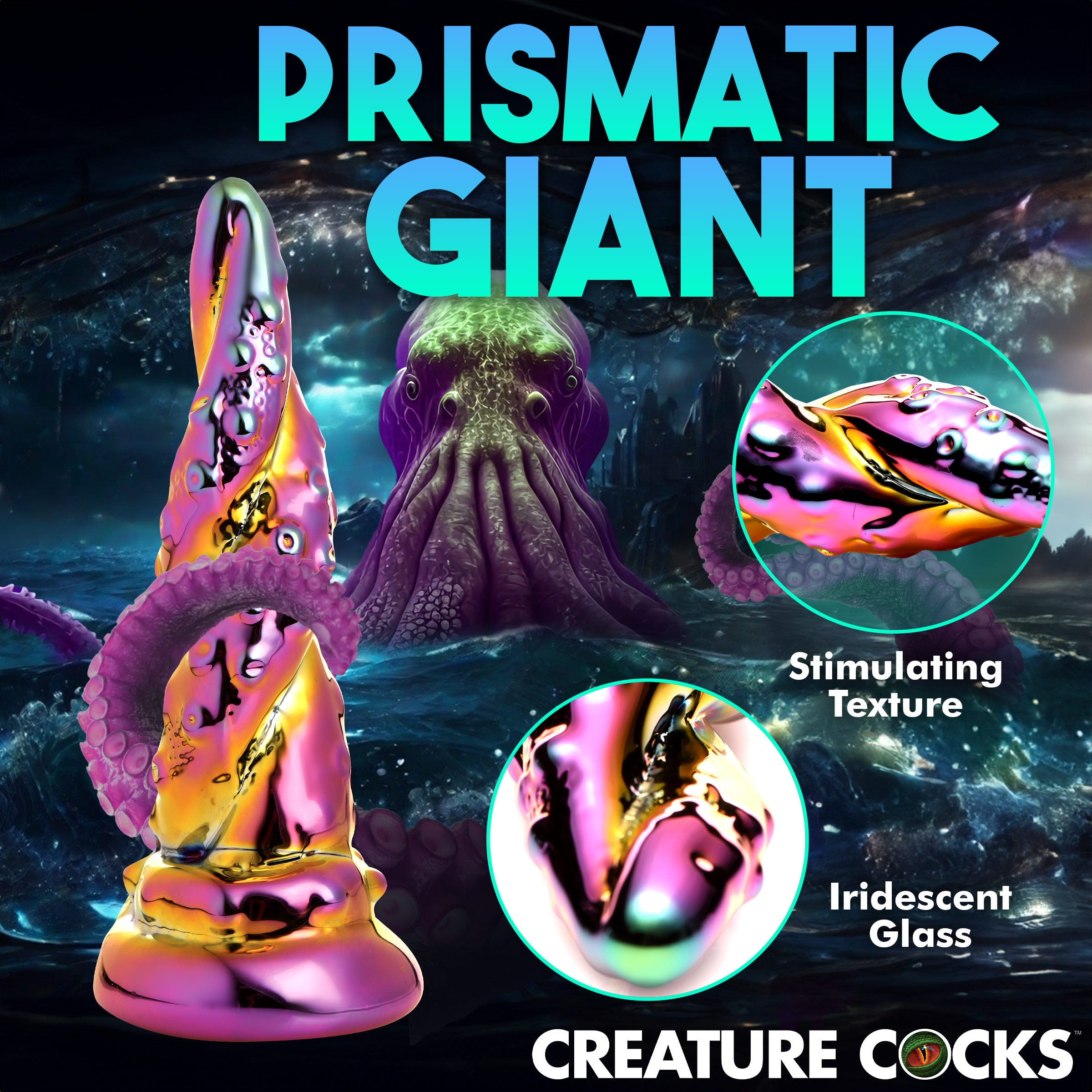Creature Cocks Enchantress Rainbow Glass Dildo Multi