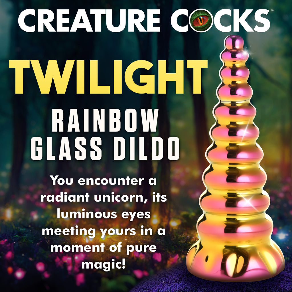 Creature Cocks Twilight Rainbow Glass Dildo Multi