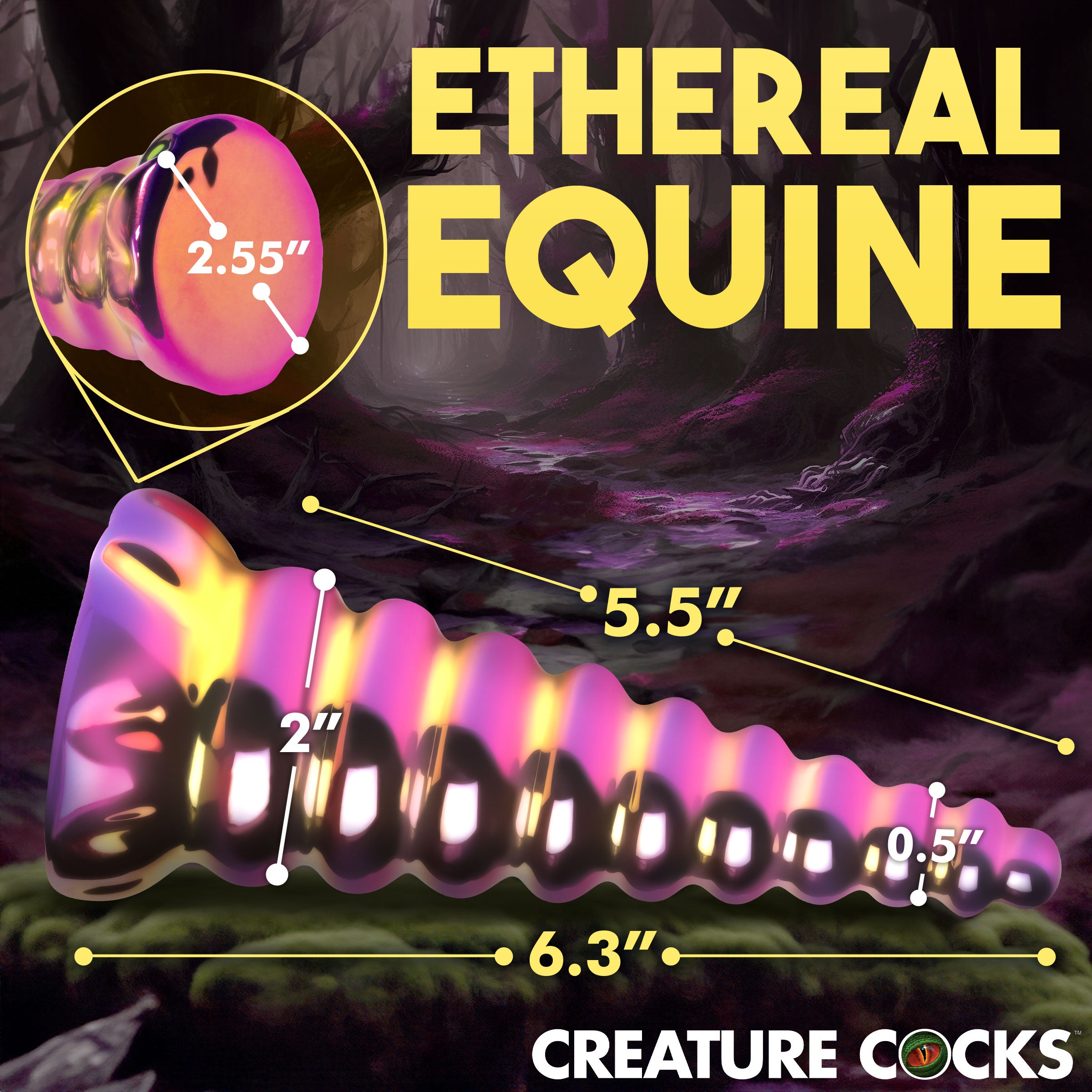 Creature Cocks Twilight Rainbow Glass Dildo Multi