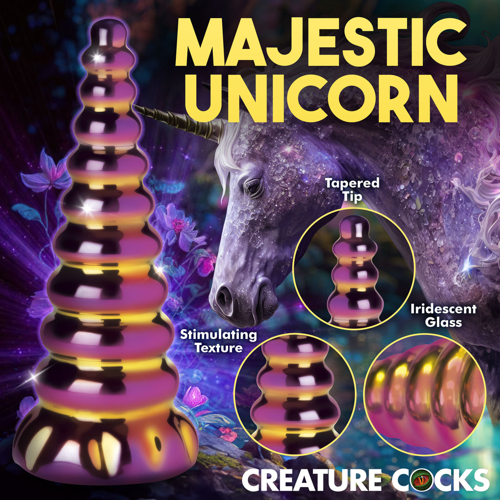 Creature Cocks Twilight Rainbow Glass Dildo Multi