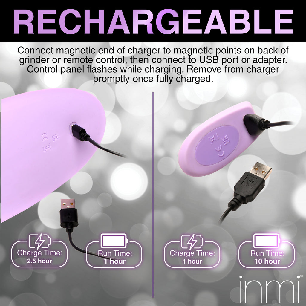 Inmi Thrust n' Grind Thrusting and Vibrating Silicone Sex Grinder Purple