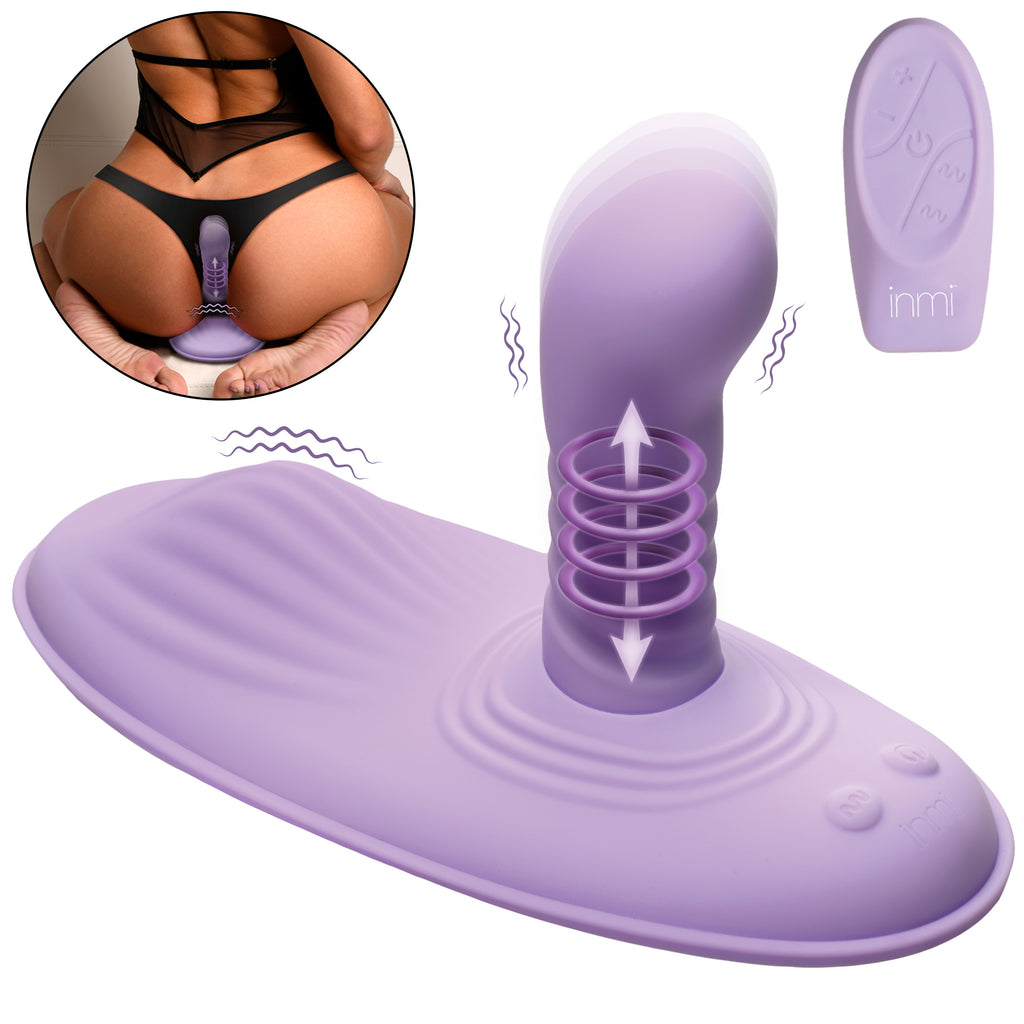 Inmi Thrust n' Grind Thrusting and Vibrating Silicone Sex Grinder Purple