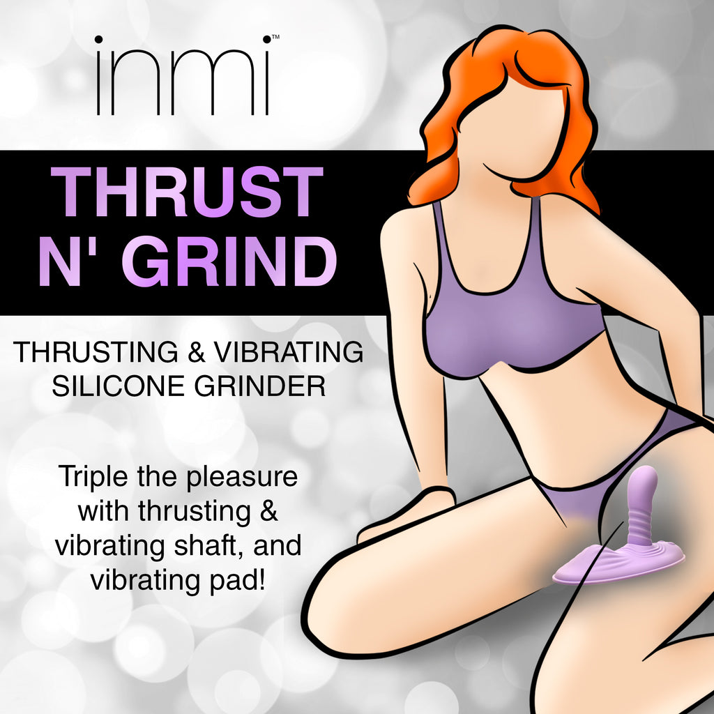 Inmi Thrust n' Grind Thrusting and Vibrating Silicone Sex Grinder Purple