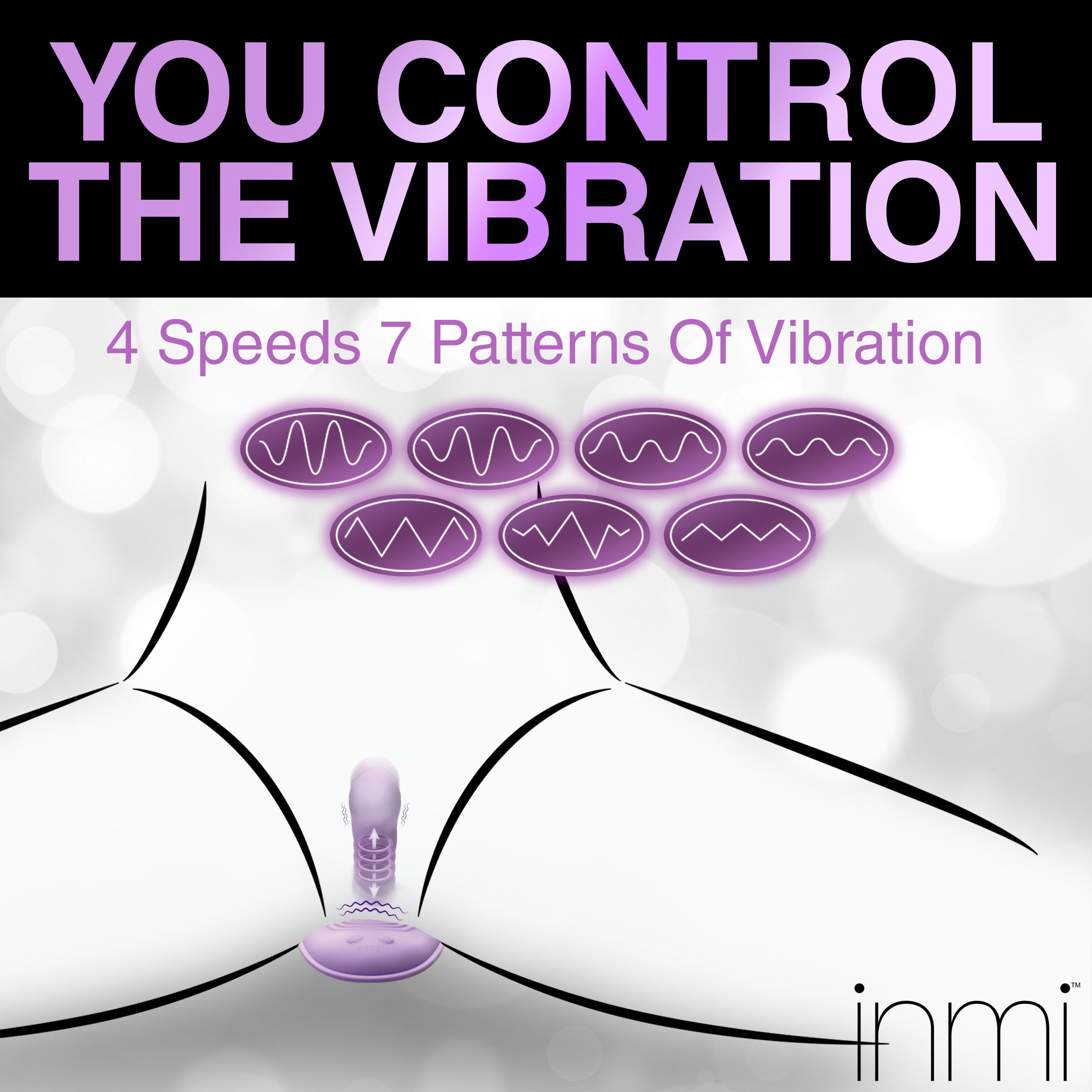 Inmi Thrust n' Grind Thrusting and Vibrating Silicone Sex Grinder Purple