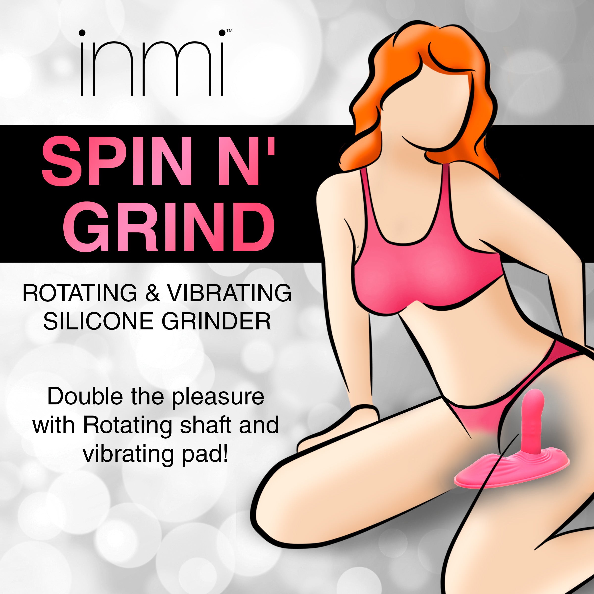 Inmi Spin n' Grind Rotating and Vibrating Silicone Sex Grinder Pink