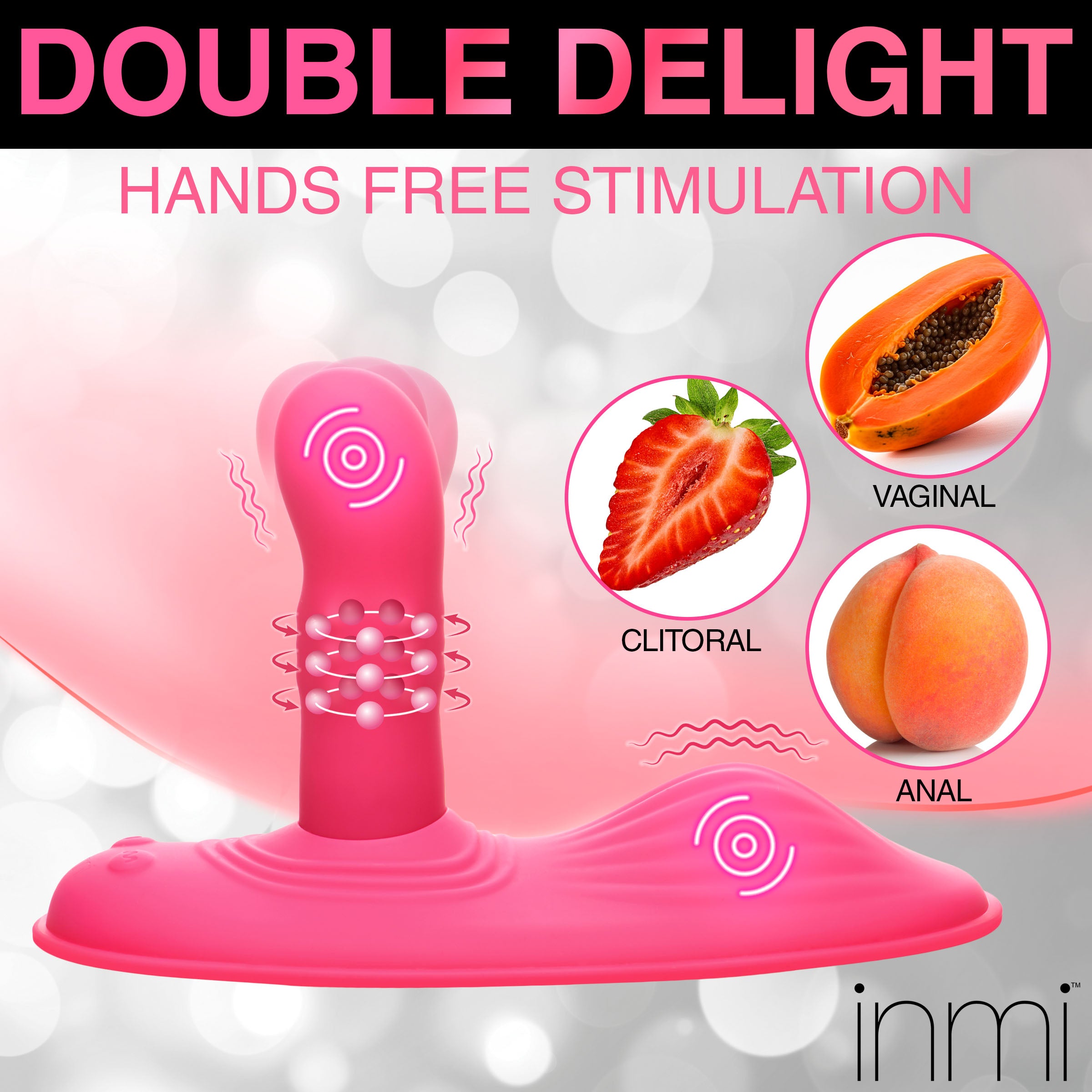 Inmi Spin n' Grind Rotating and Vibrating Silicone Sex Grinder Pink