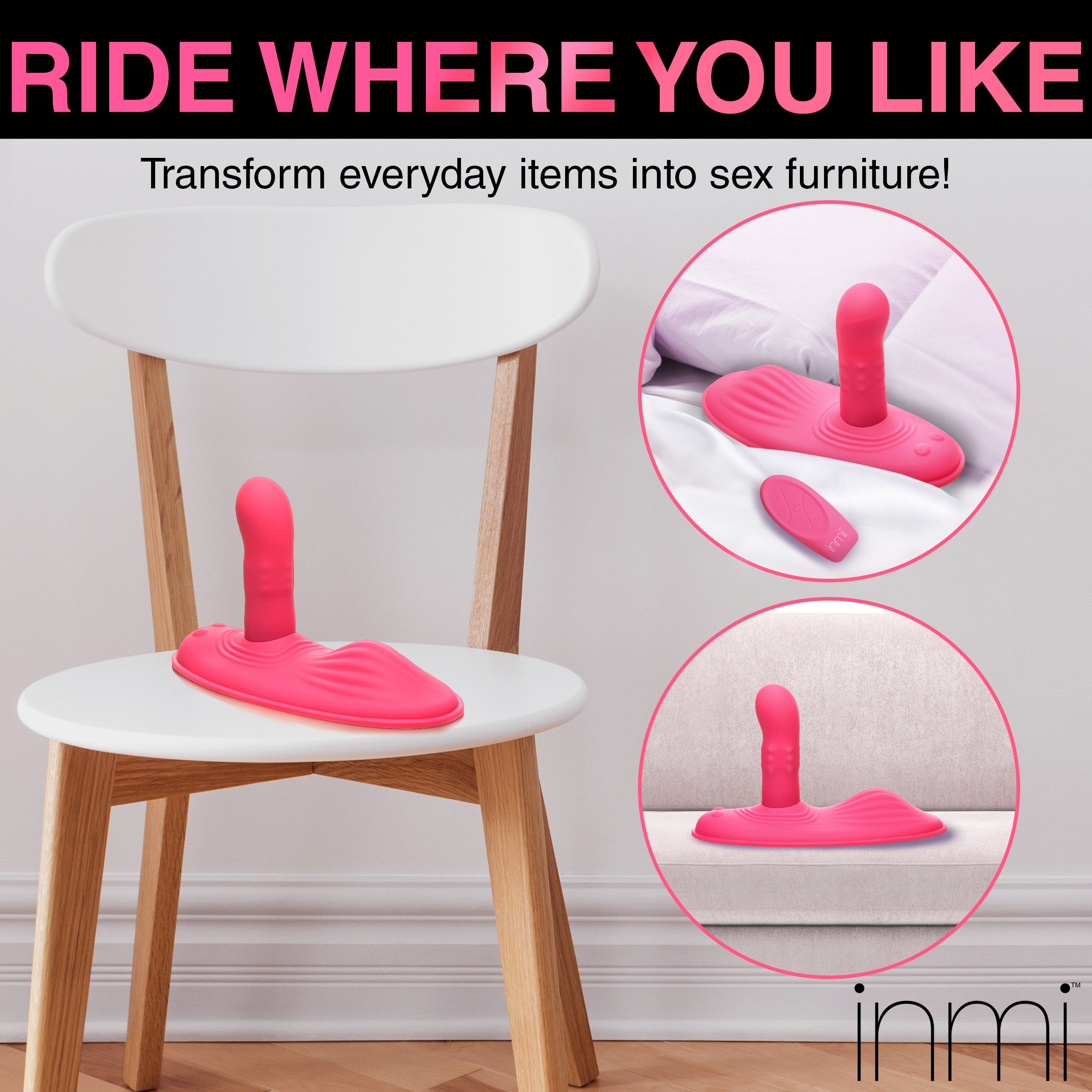 Inmi Spin n' Grind Rotating and Vibrating Silicone Sex Grinder Pink