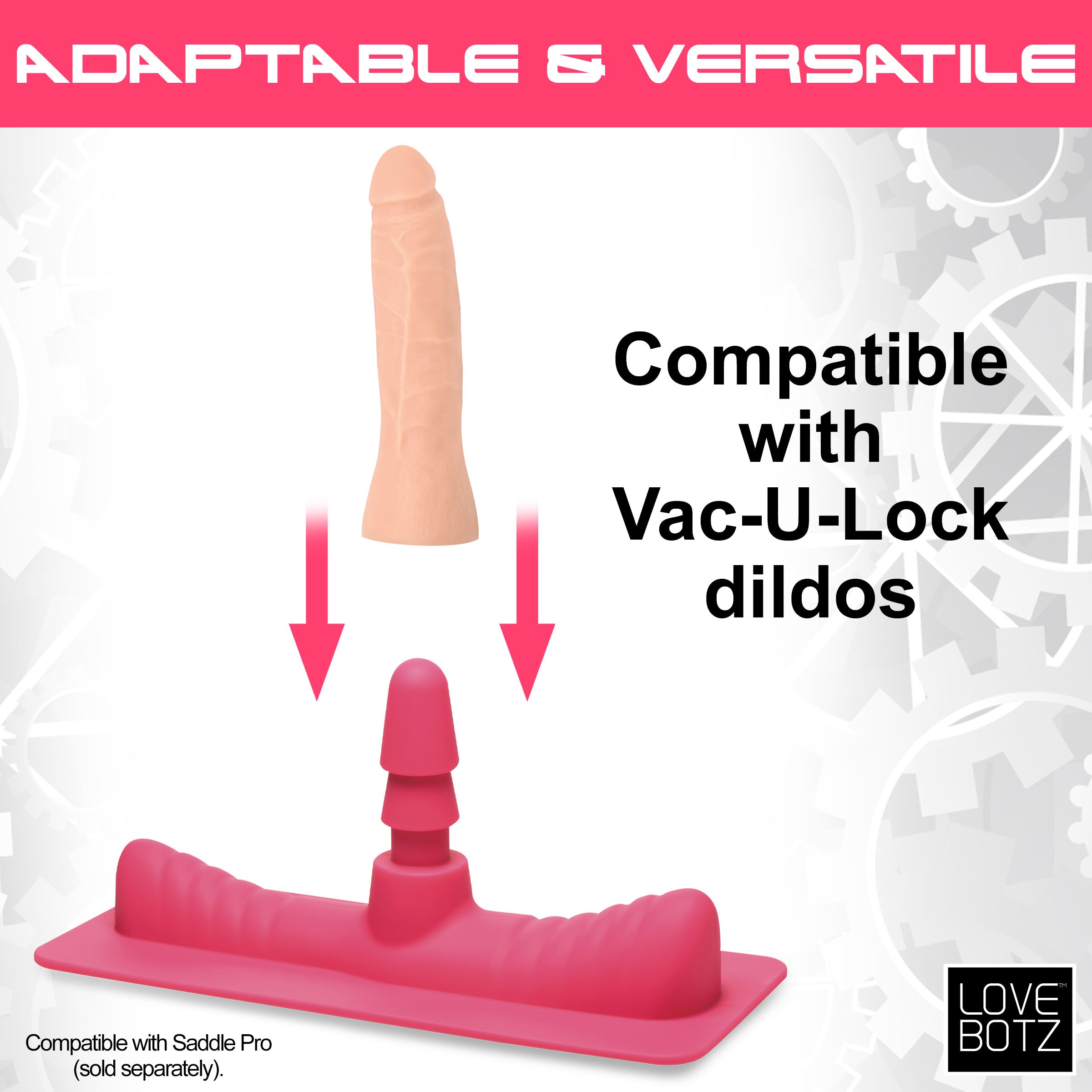 LoveBotz Saddle Adapter with Dildo Pink