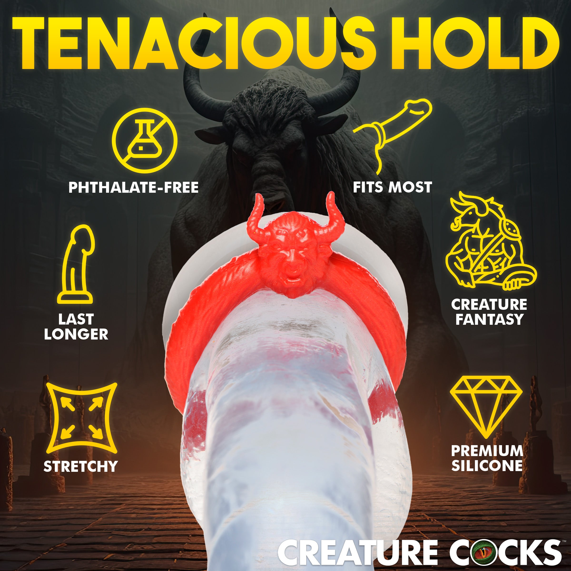 Creature Cocks Beast Mode Silicone Cock Ring Red