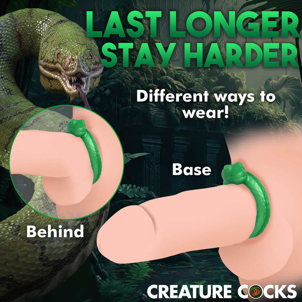 Creature Cocks Serpentine Silicone Cock Ring Green