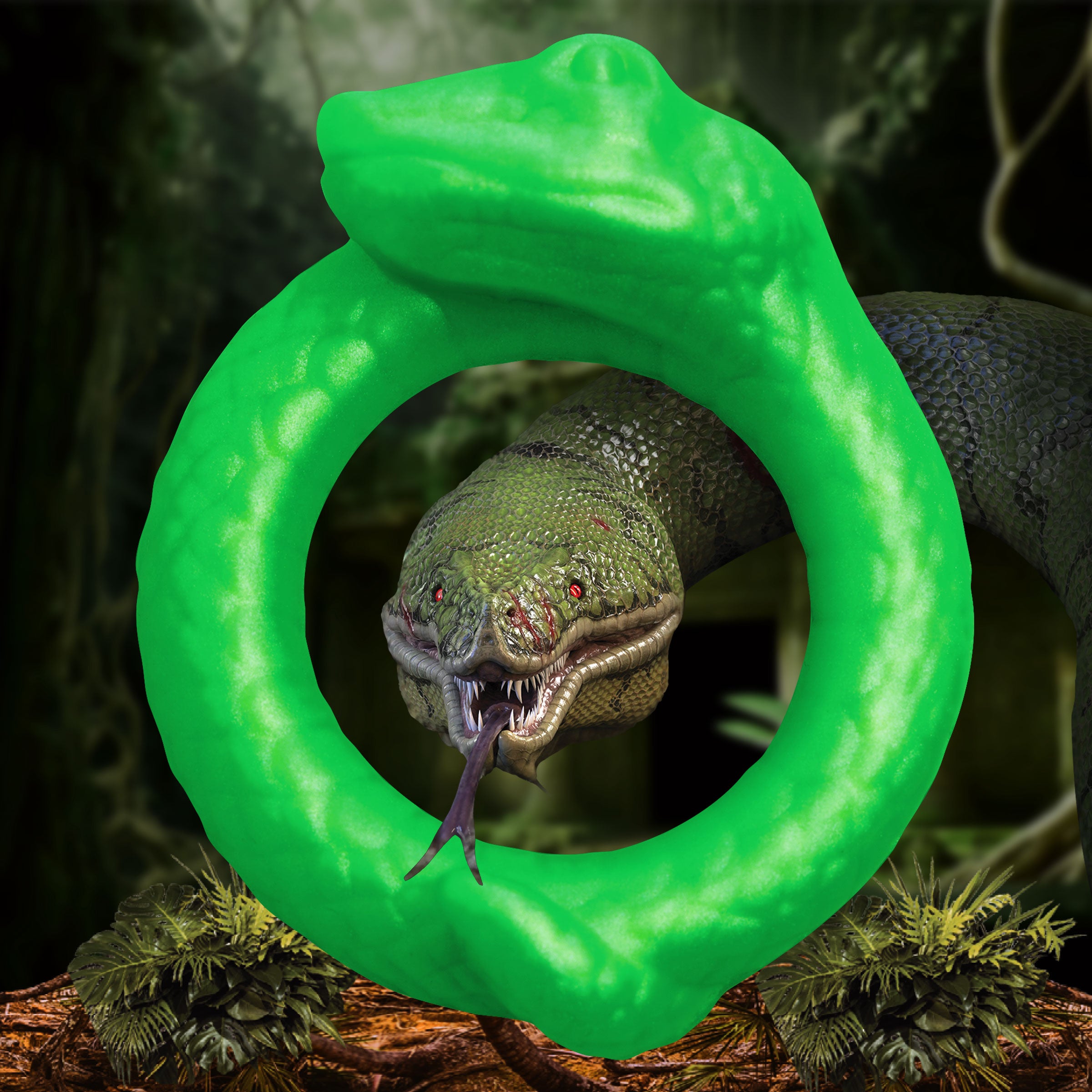 Creature Cocks Serpentine Silicone Cock Ring Green