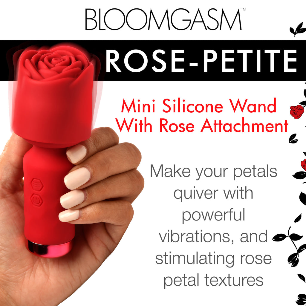 Bloomgasm Pleasure Rose-Petite Mini Silicone Rose Wand Red