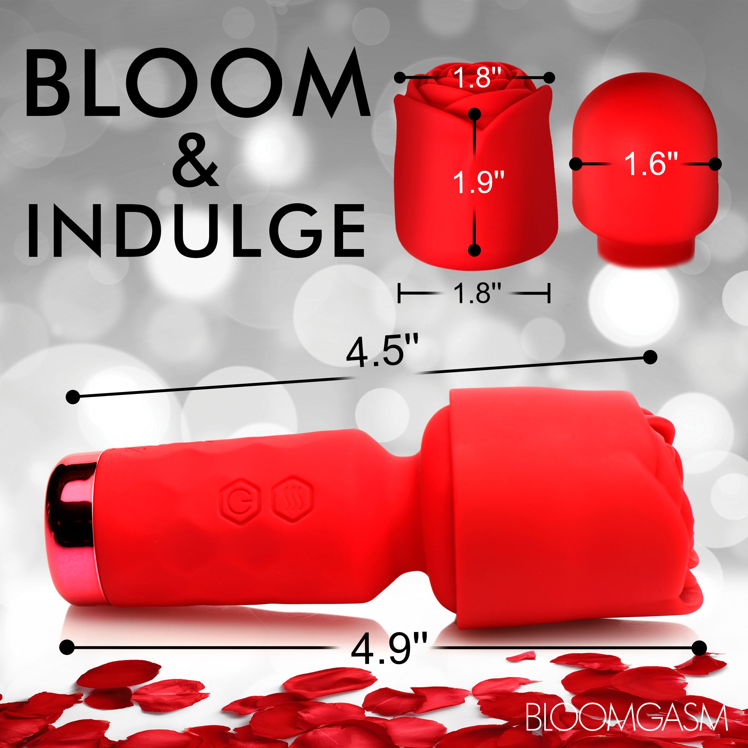 Bloomgasm Pleasure Rose-Petite Mini Silicone Rose Wand Red
