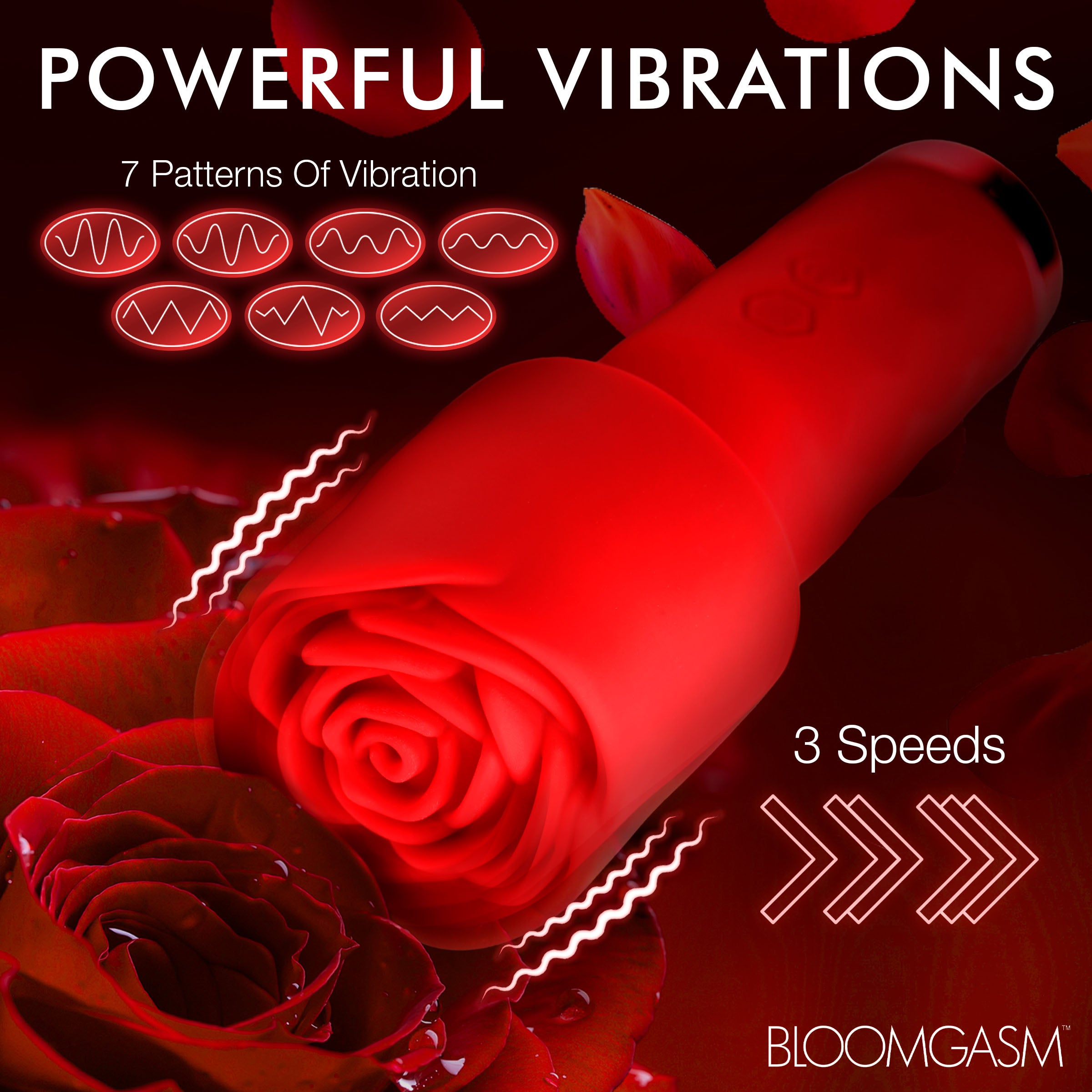 Bloomgasm Pleasure Rose-Petite Mini Silicone Rose Wand Red