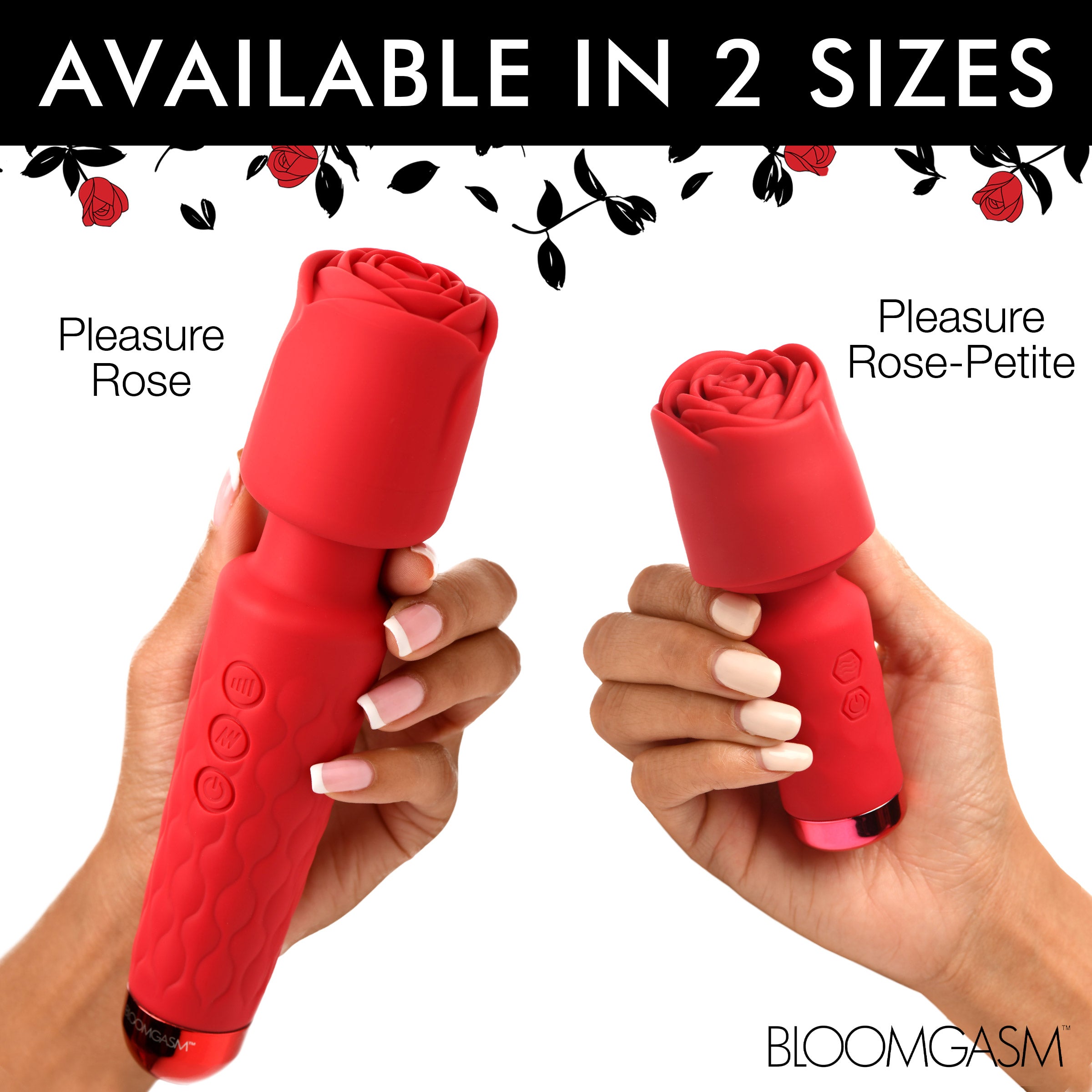 Bloomgasm Pleasure Rose-Petite Mini Silicone Rose Wand Red