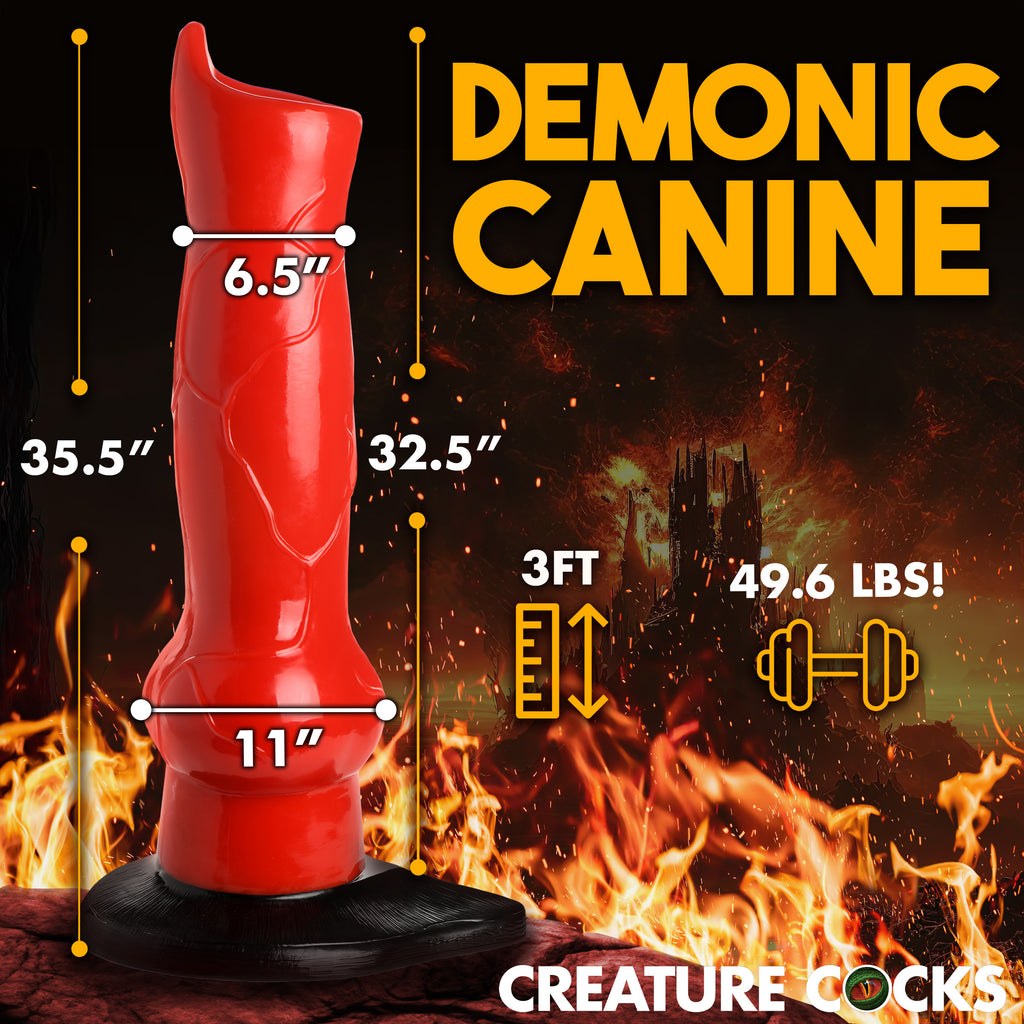 Creature Cocks Giant Hell-Hound Canine 3ft Dildo Red