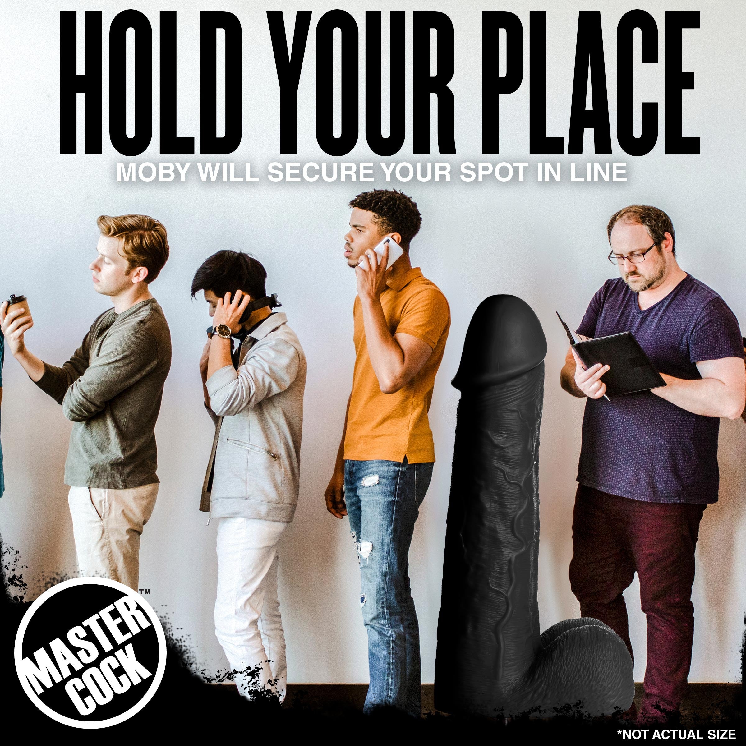 Master Cock Moby Huge 2 Foot Tall Super Dildo - Black Black