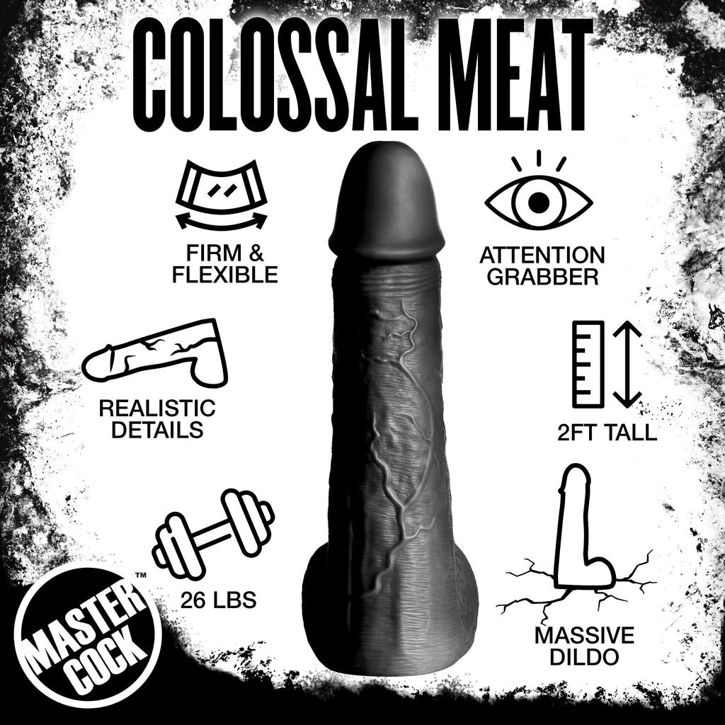 Master Cock Moby Huge 2 Foot Tall Super Dildo - Black Black