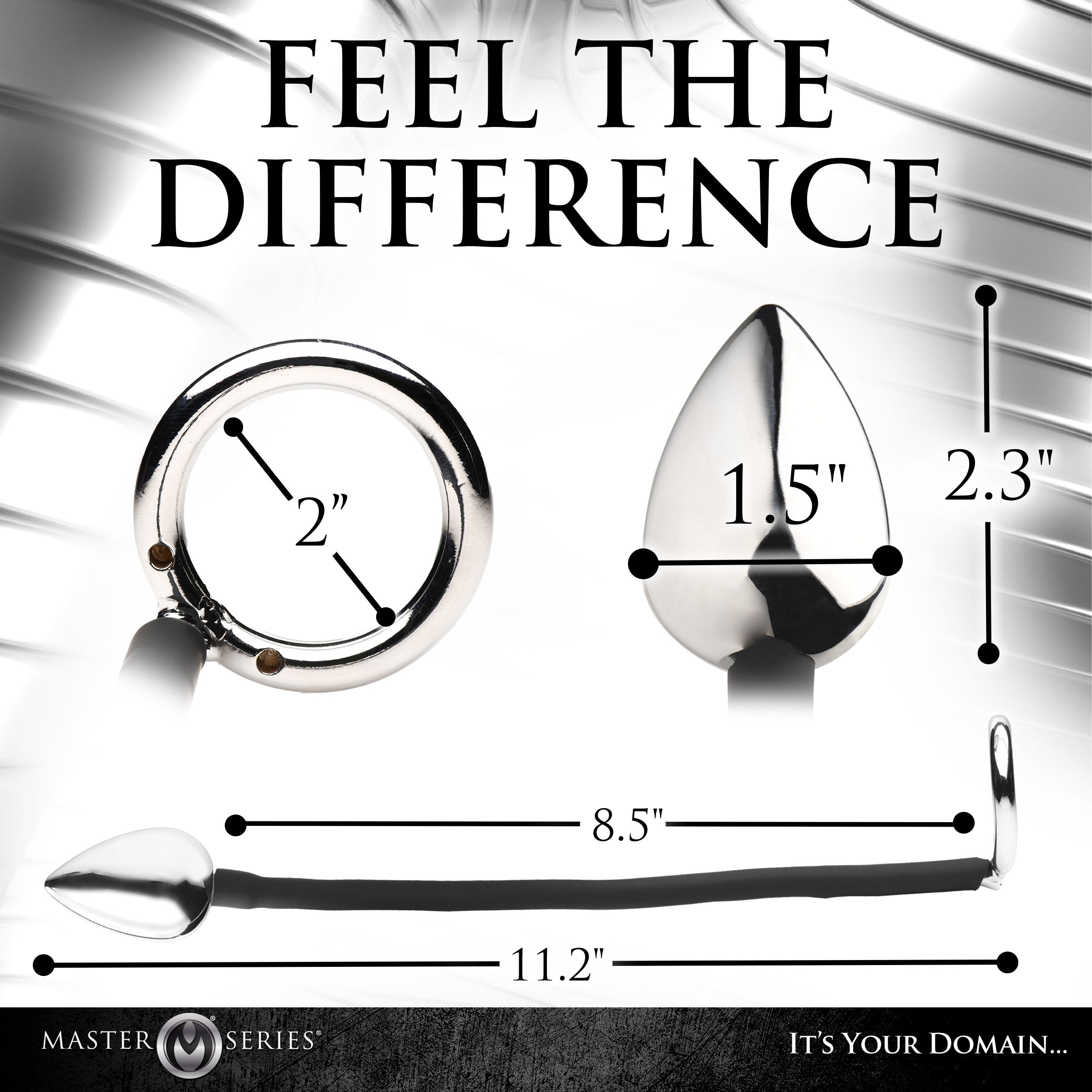 Master Series Tug and Plug Cock and Ball Ring with Anal Plug Grey