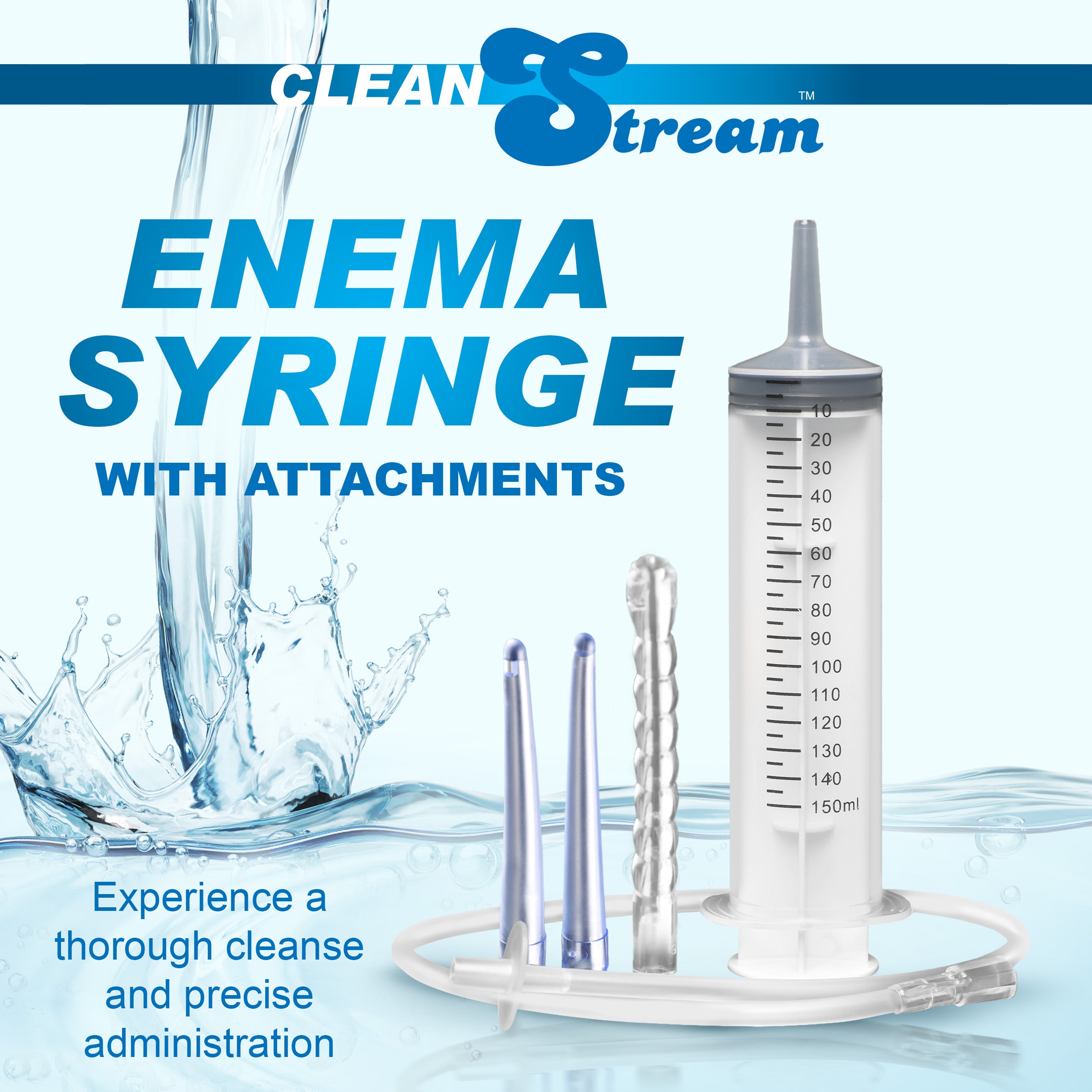 CleanStream Enema 150 mL Syringe with Attachments Clear