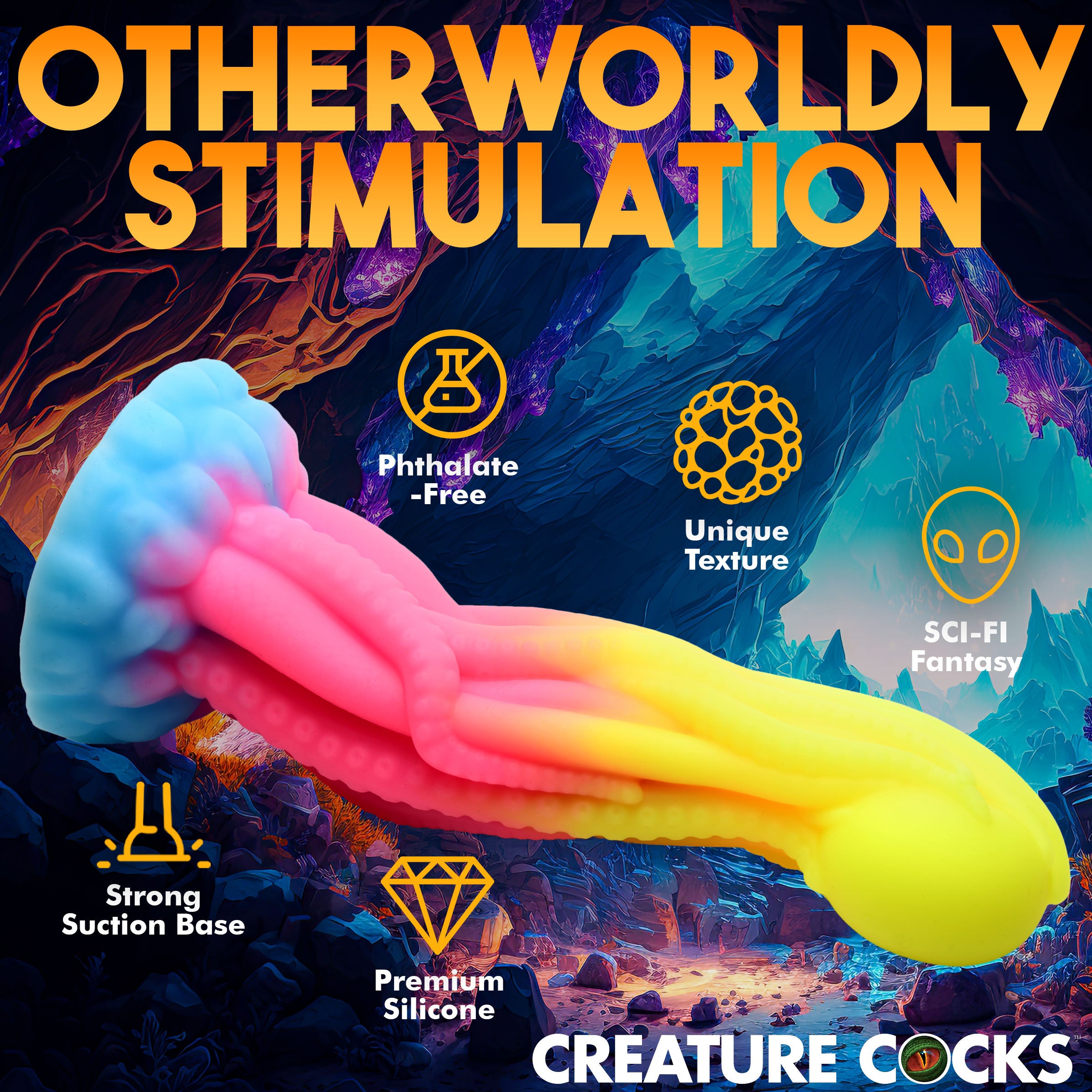 Creature Cocks Tenta-Glow Glow-In-The-Dark Silicone Dildo Multi
