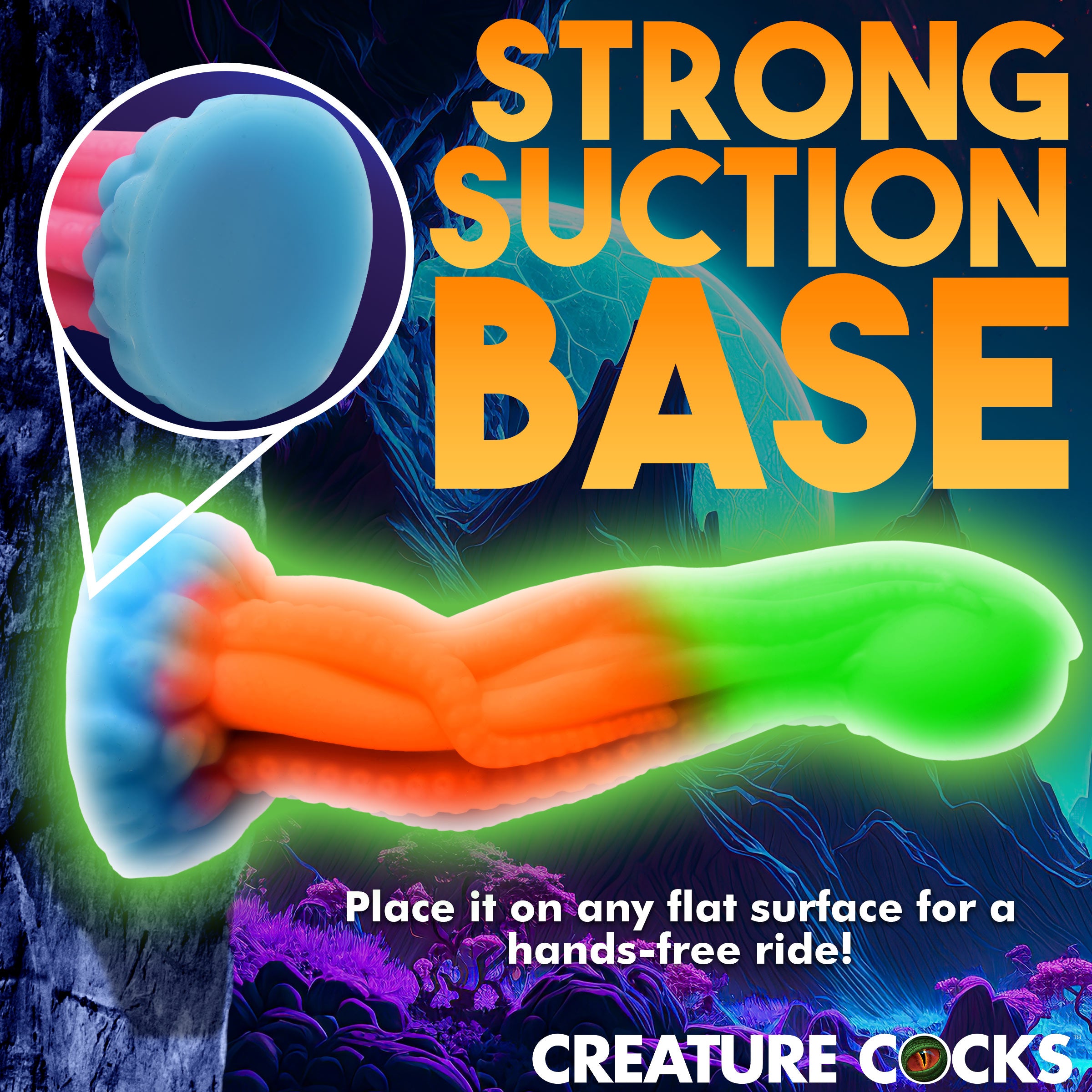 Creature Cocks Tenta-Glow Glow-In-The-Dark Silicone Dildo Multi