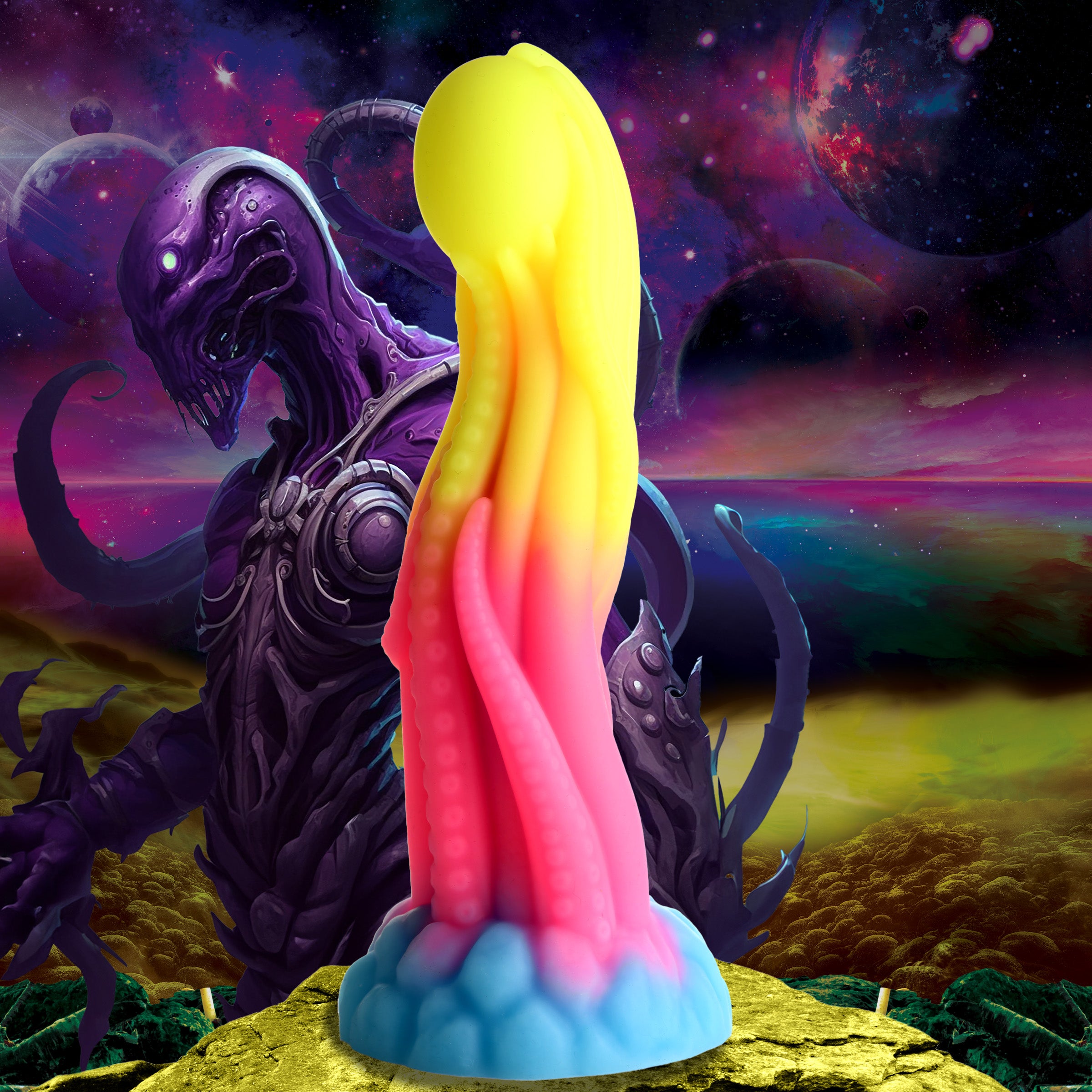 Creature Cocks Tenta-Glow Glow-In-The-Dark Silicone Dildo Multi