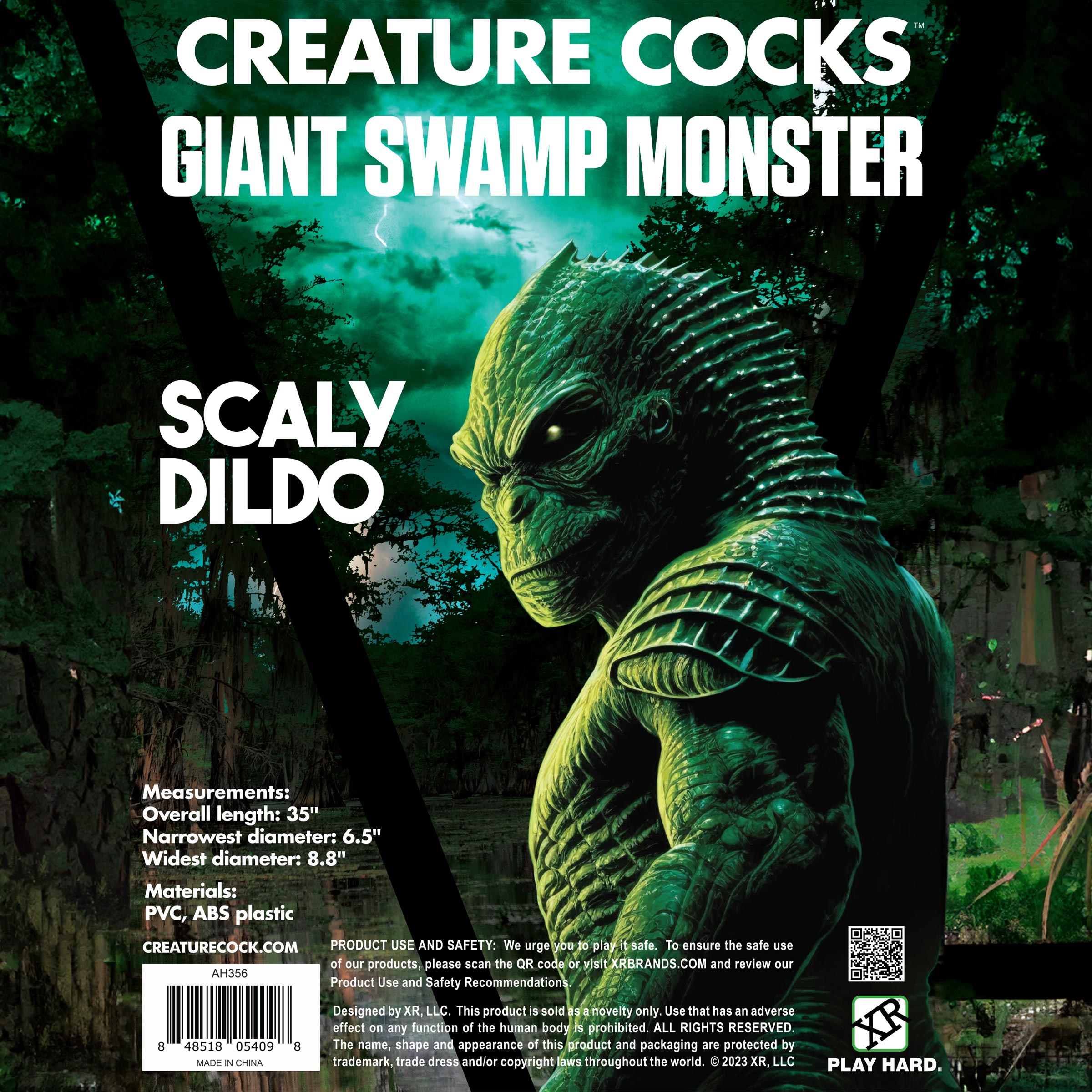 Creature Cocks Scaly Swamp Monster 3 Foot Giant Dildo Green