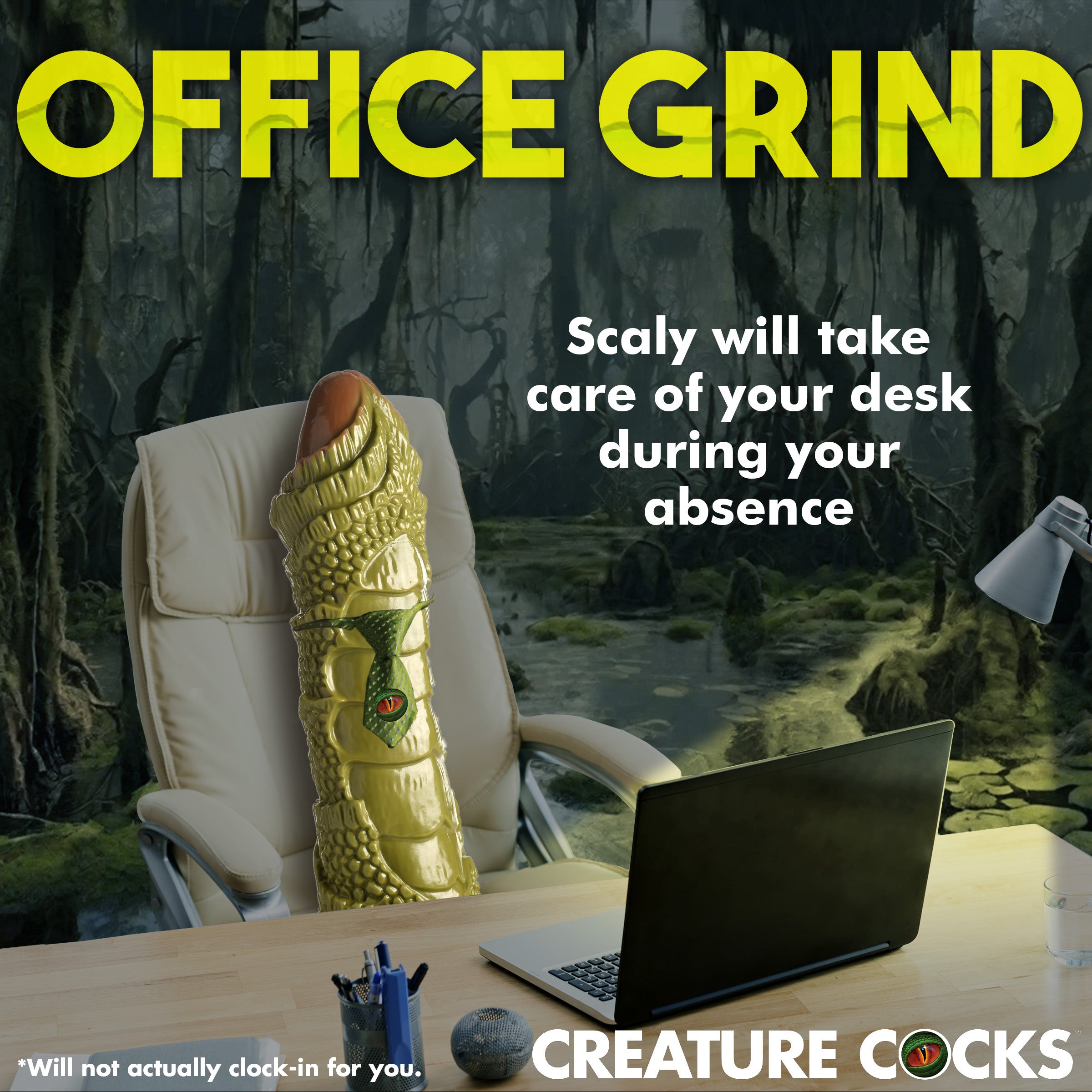 Creature Cocks Scaly Swamp Monster 3 Foot Giant Dildo Green