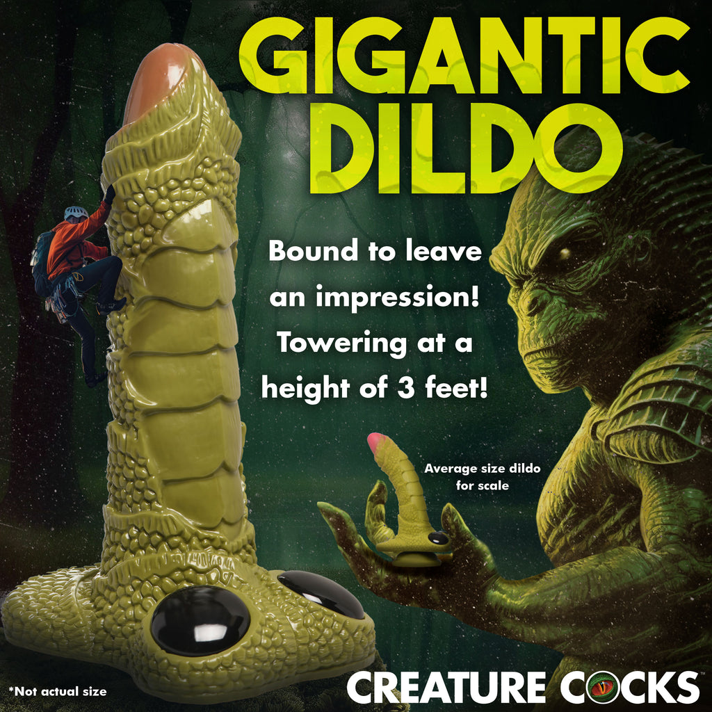 Creature Cocks Scaly Swamp Monster 3 Foot Giant Dildo Green