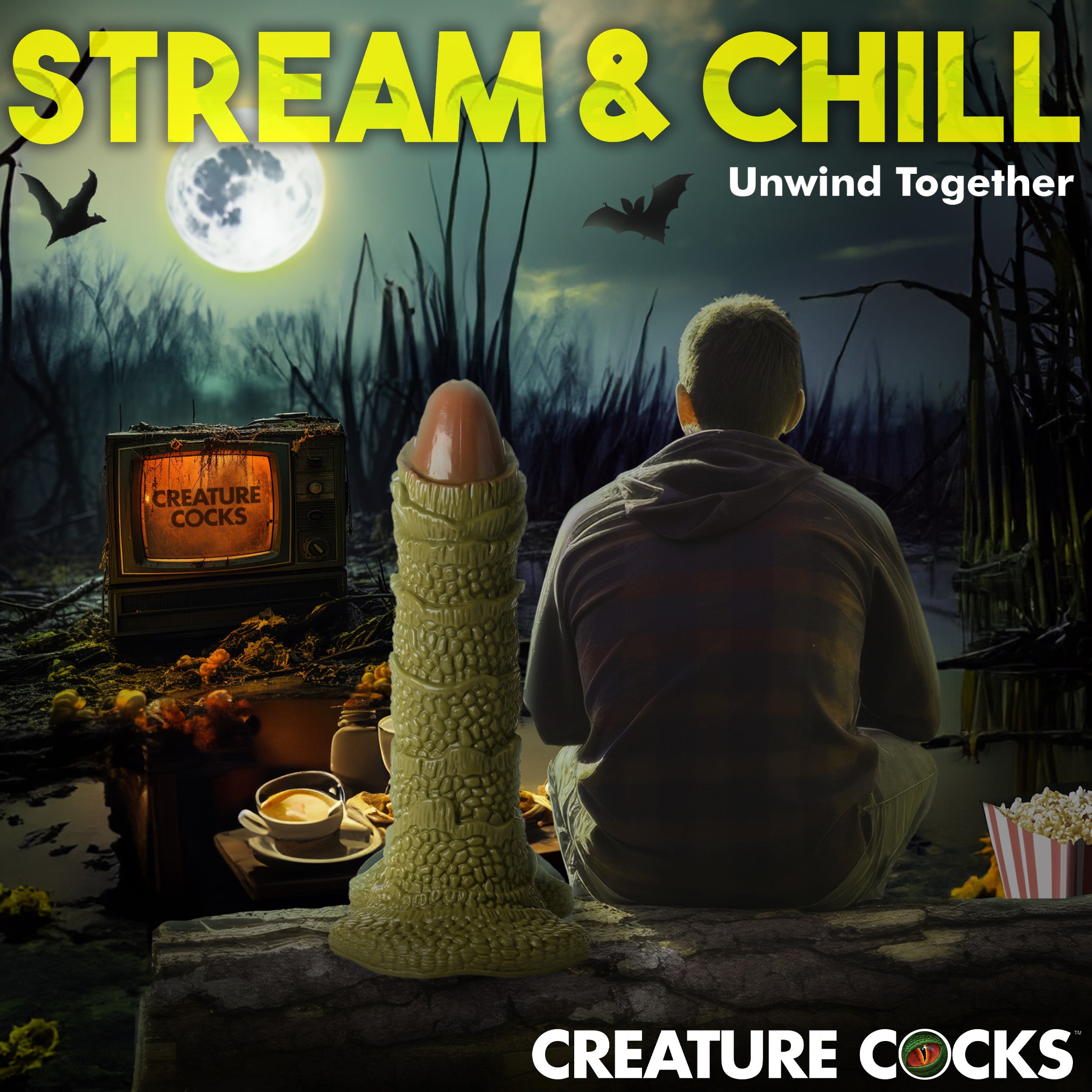 Creature Cocks Scaly Swamp Monster 3 Foot Giant Dildo Green
