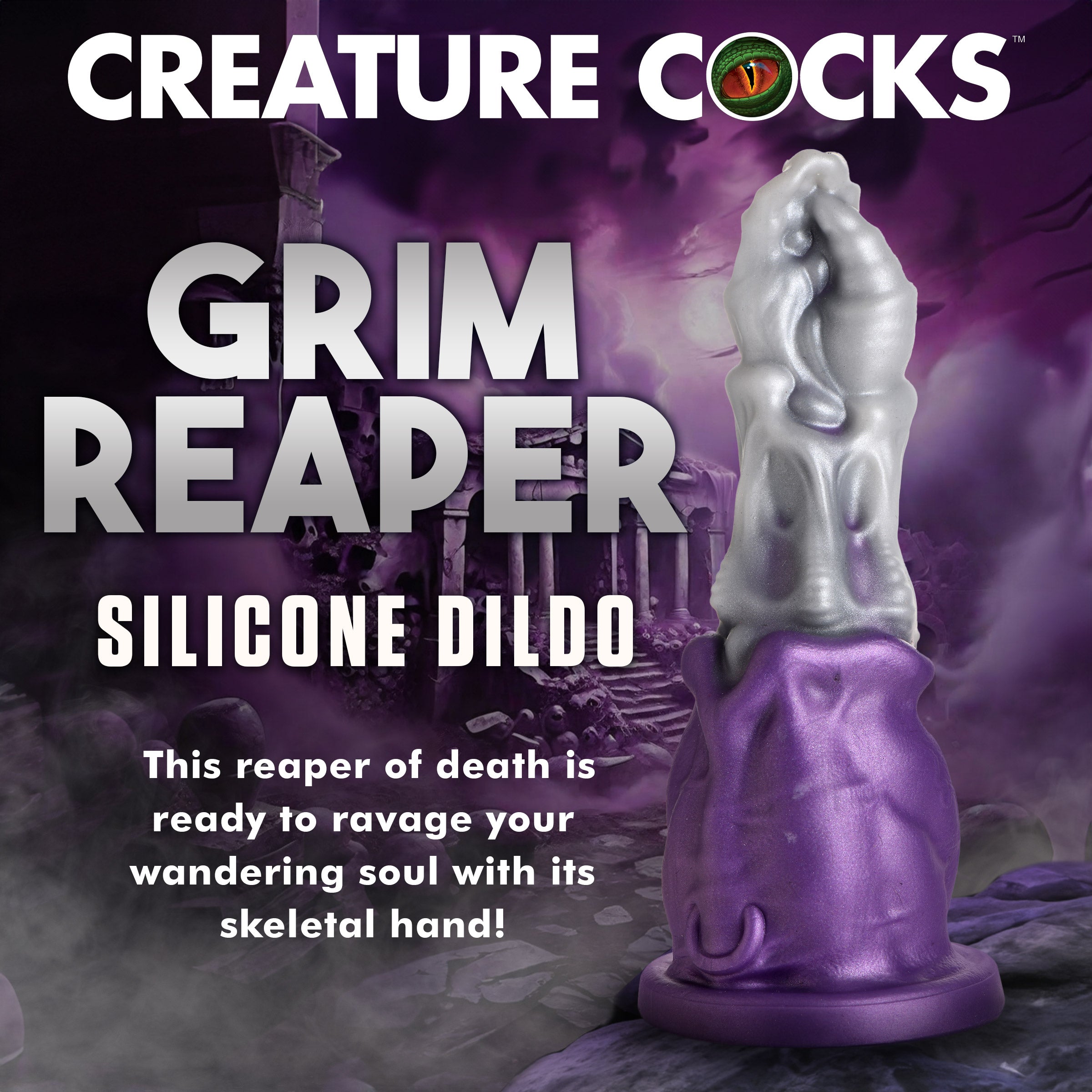 Creature Cocks Grim Reaper Silicone Dildo Purple