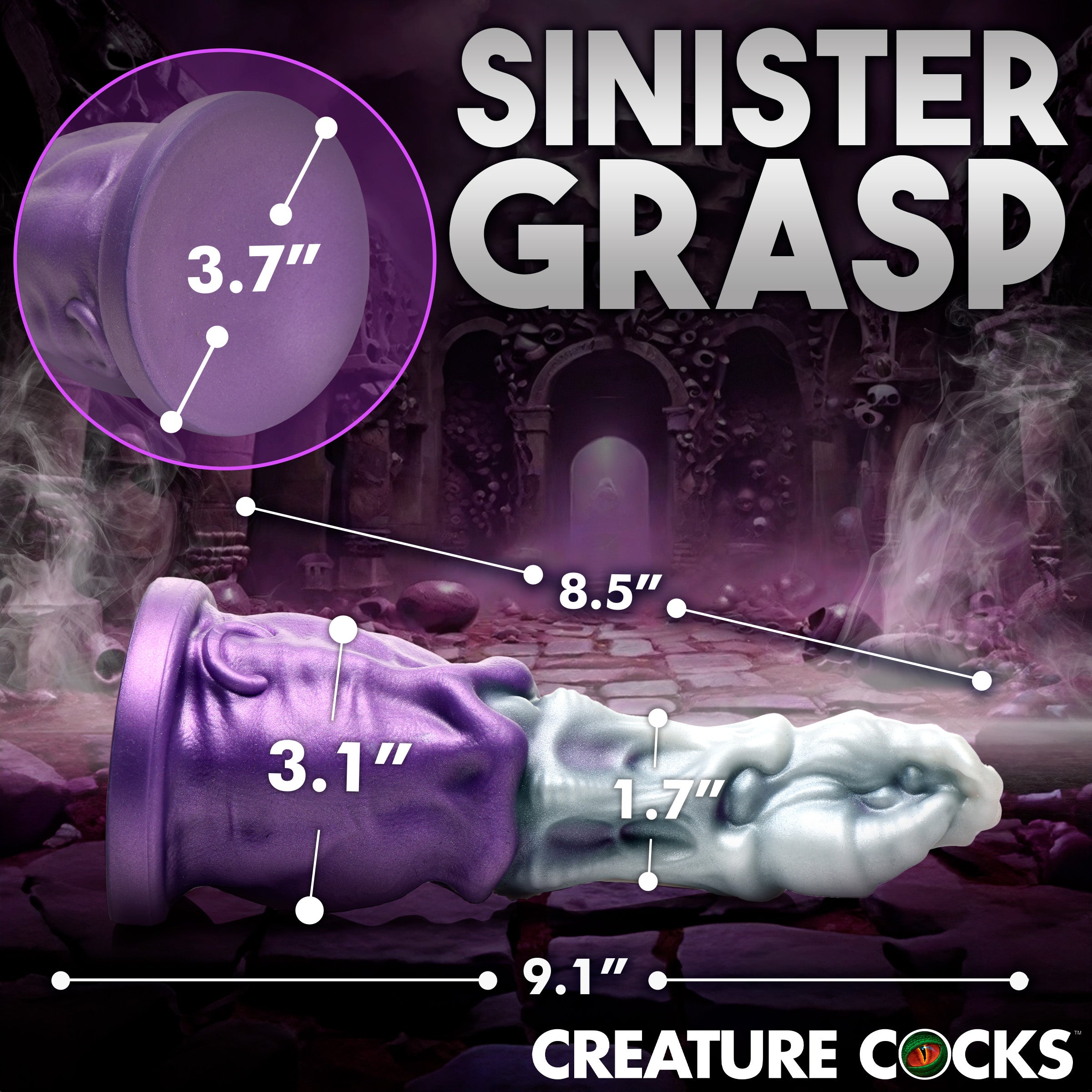 Creature Cocks Grim Reaper Silicone Dildo Purple