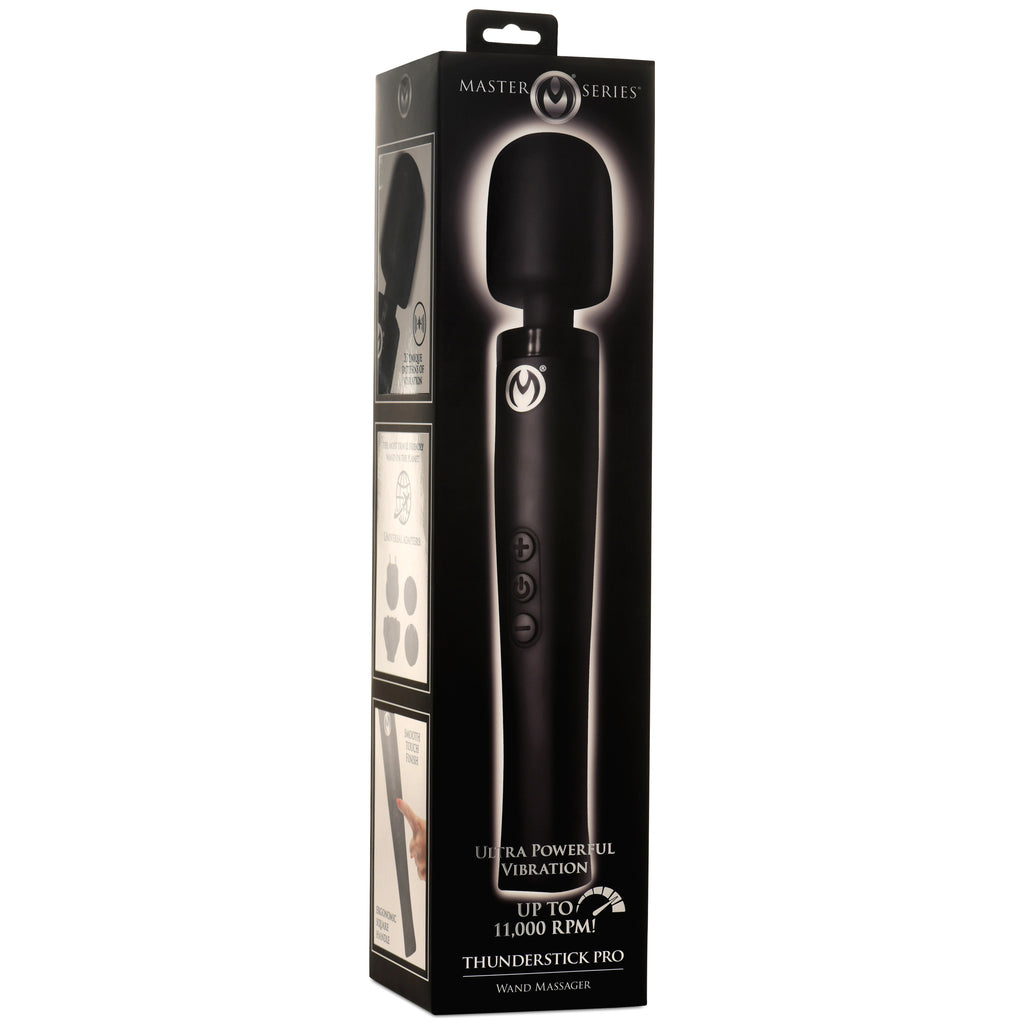 Master Series Thunderstick Pro Silicone Wand Massager Black