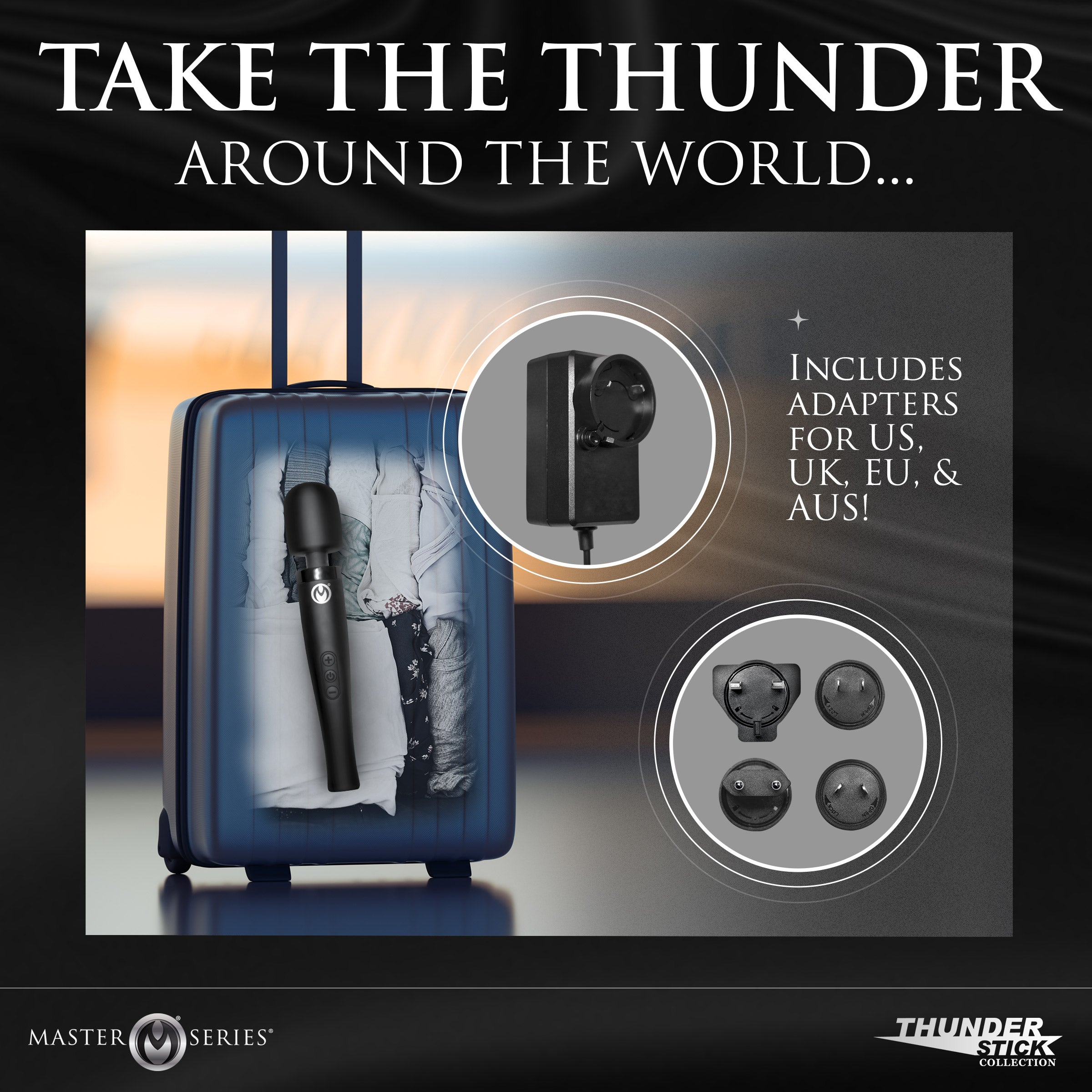 Master Series Thunderstick Pro Silicone Wand Massager Black